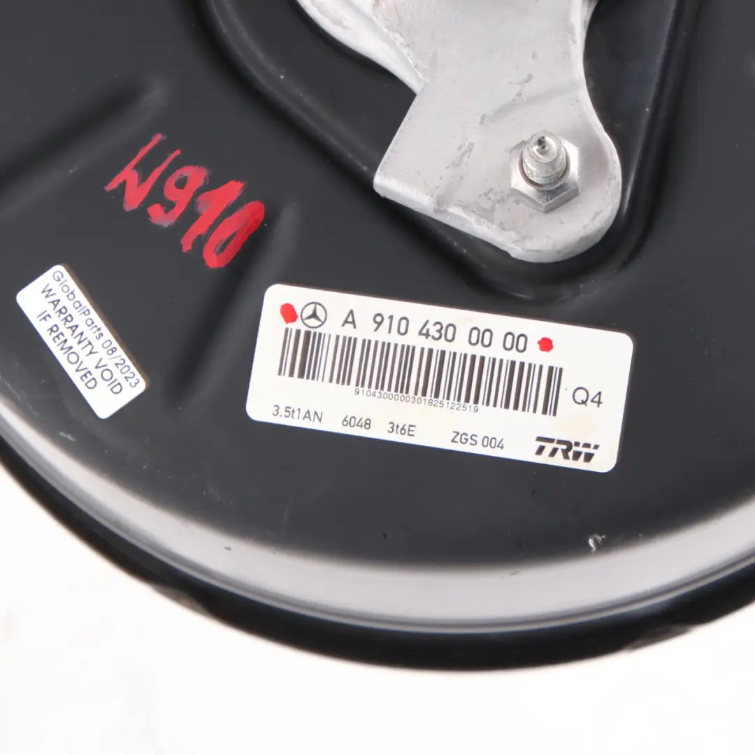 Brake Servo Mercedes Sprinter W907 W910 Booster Master Cylinder Unit A9104300000 to with Part number A9104310900 Brake Servo Mercedes Sprinter W907 W910 Booster Master Cylinder Unit A9104300000 - SKU A9104310900 - Part number A9104310900
