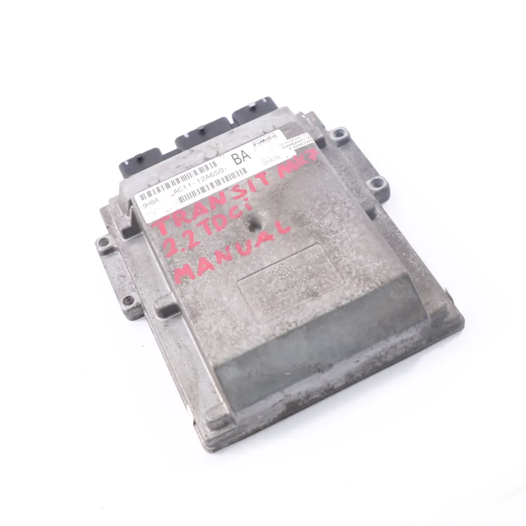 Ford Transit MK7 2.2 TDCI Diesel Engine Control Unit Module ECU AC11-12A650-BA - SKU AC1112A650BA - Numéro de pièce AC1112A650BA