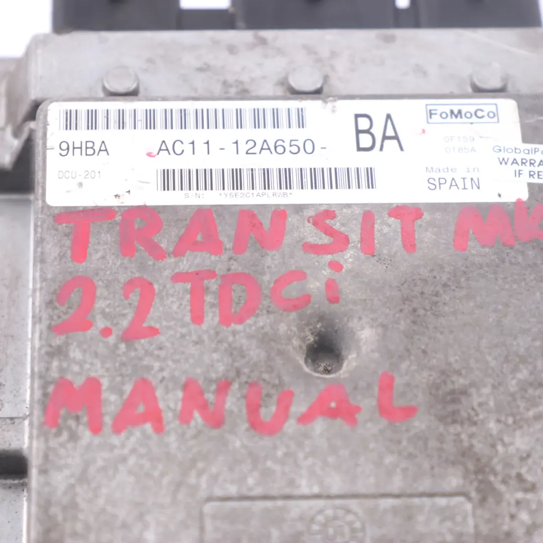 Motor Unidad Control Módulo ECU AC11-12A650-BA para Ford Transit MK7 2.2 TDCI Diesel con número de pieza AC1112A650BA Ford Transit MK7 2.2 TDCI Diesel Motor Unidad Control Módulo ECU AC11-12A650-BA - SKU AC1112A650BA - Número de pieza AC1112A650BA