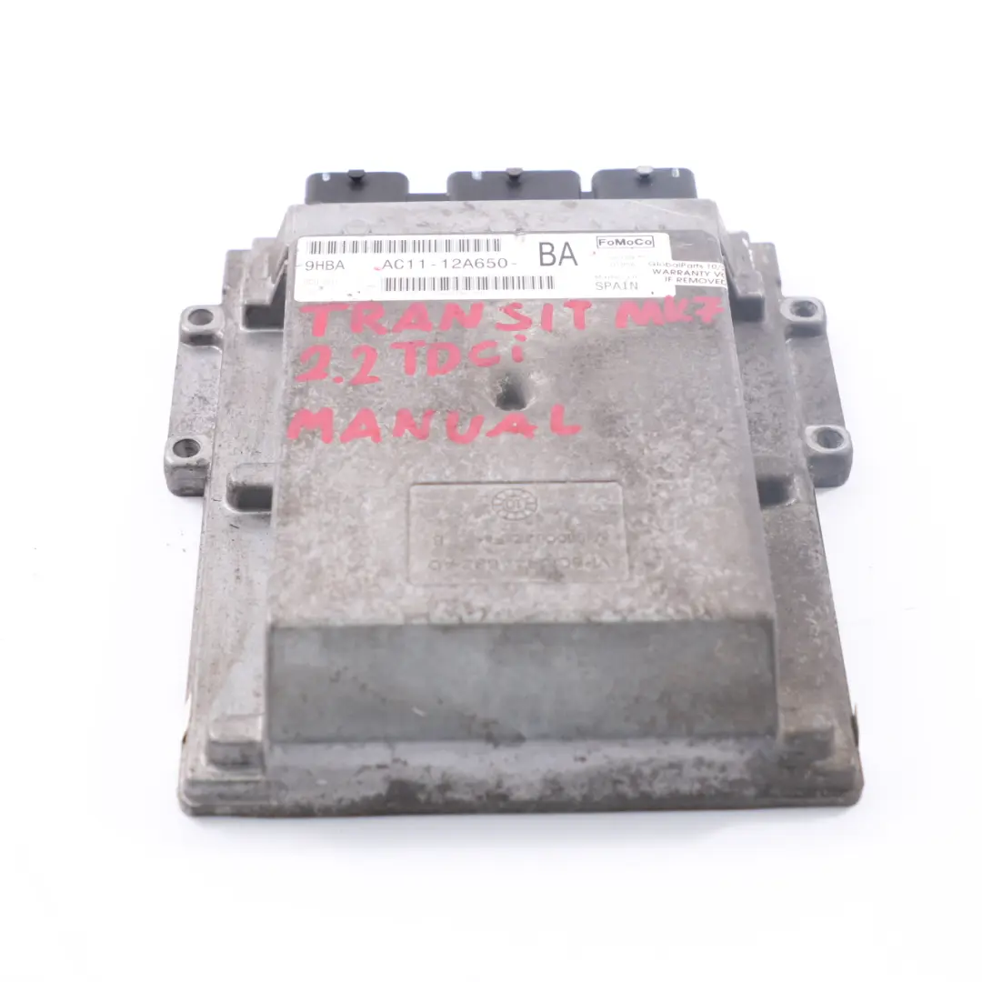 Unidad Control Módulo ECU AC11-12A650-BA para Ford Transit MK7 2.2 TDCI Diesel Motor con número de pieza AC1112A650BA Ford Transit MK7 2.2 TDCI Diesel Motor Unidad Control Módulo ECU AC11-12A650-BA - SKU AC1112A650BA - Número de pieza AC1112A650BA