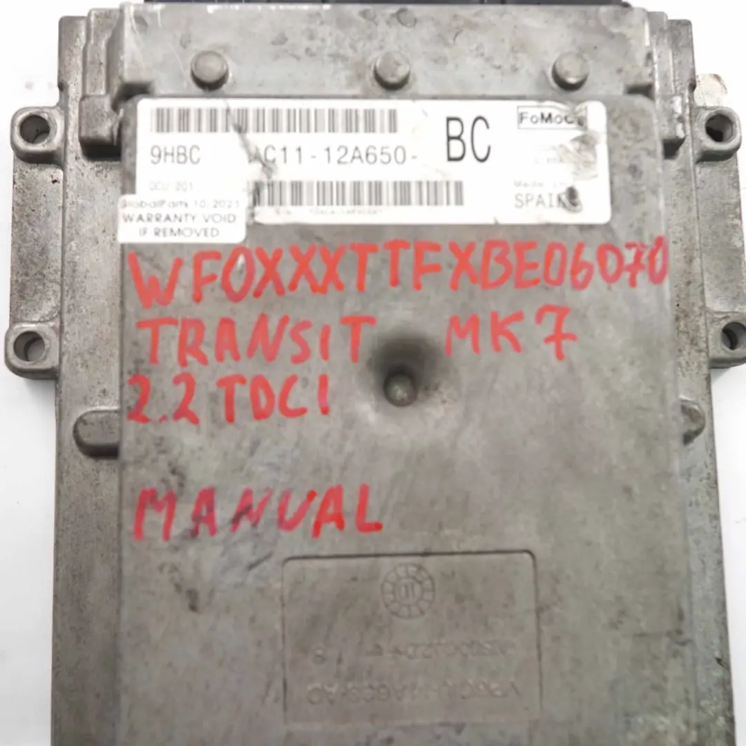 Komputer do Ford Transit MK7 2.2 TDCI o numerze AC1112A650BC Ford Transit MK7 2.2 TDCI Komputer - SKU AC1112A650BC-1 - Numer Części AC1112A650BC