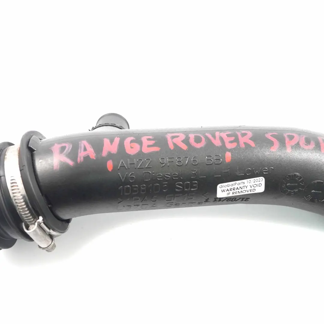 Land Rover Range Rover Sport L322 Diesel Tuyau d'admission d'air - SKU AH22-9F876-BB - Numéro de pièce AH22-9F876-BB