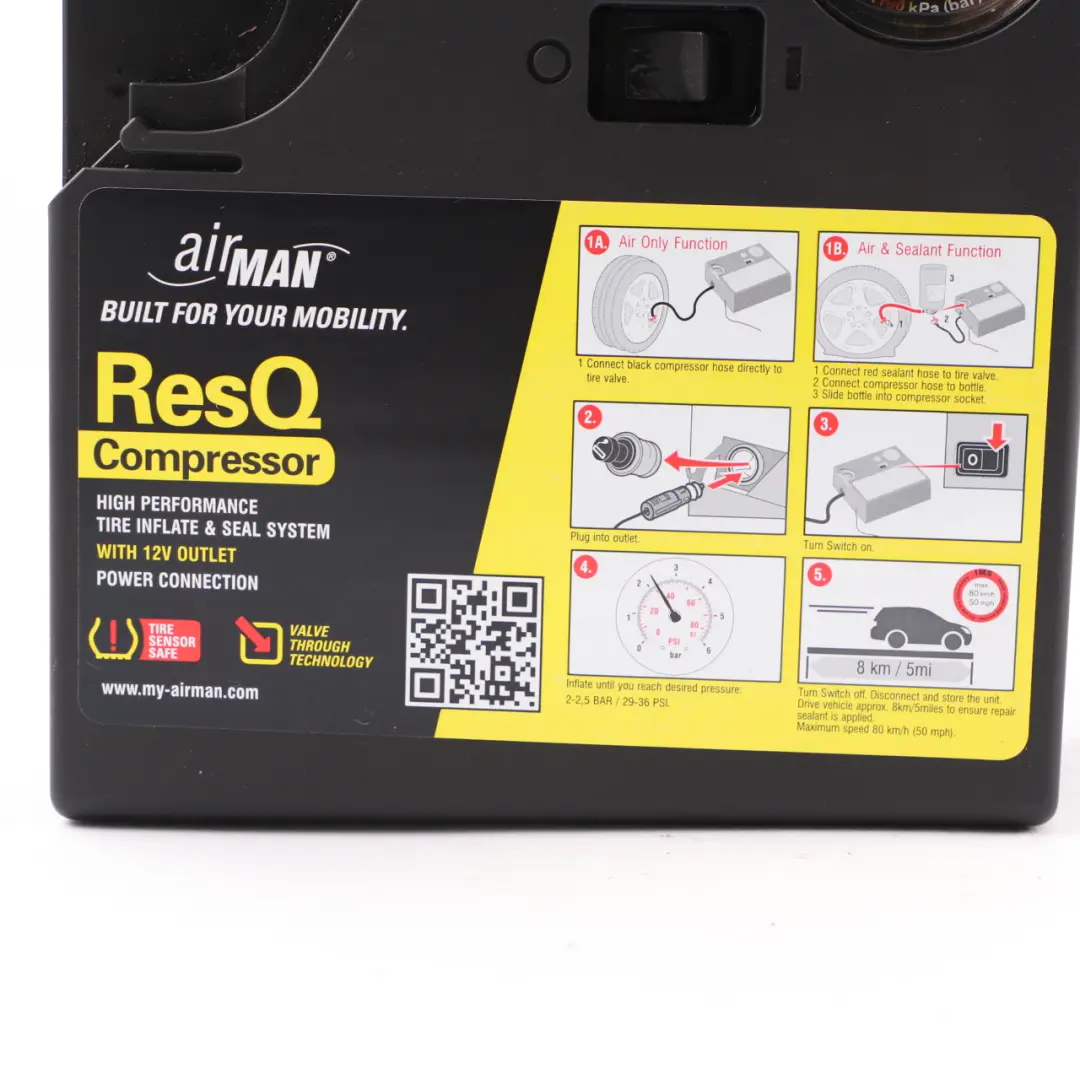 AirMan ResQ Emergency Tool Compressor Tire Wheel Pump With Sealant And Case to with Part number AirMan Compressor AirMan ResQ Emergency Tool Compressor Tire Wheel Pump With Sealant And Case - SKU AirMan Compressor - Part number AirMan Compressor