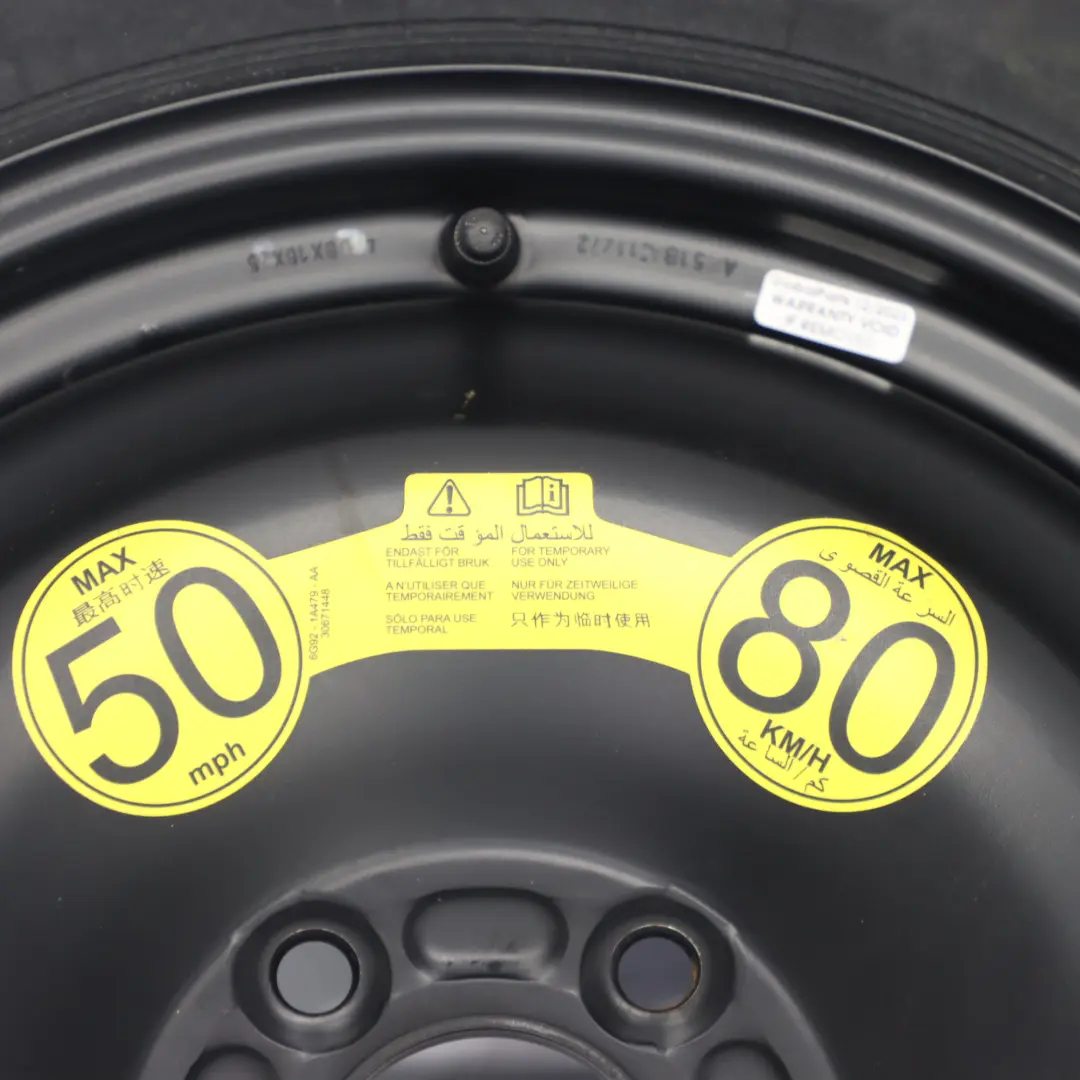 Ford Mondeo MK4 Roue de secours compacte Acier R16 Pneu 125/90 - SKU AM51BA-11272 - Numéro de pièce AM51BA-11272