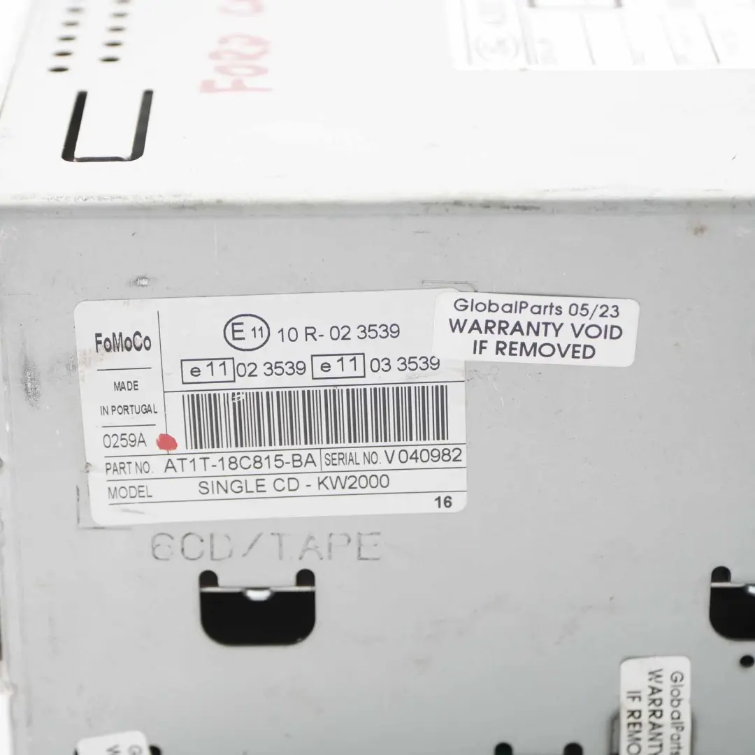  Radio-Hauptgerät Ford Transit Connect 6000 CD Einheit - SKU AT1T-18C815-BA - Teilenummer AT1T-18C815-BA