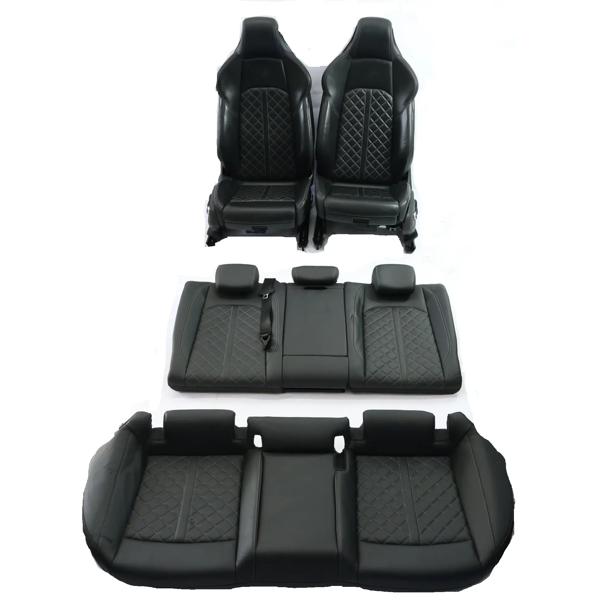 Audi S5 F5 Asientos Delantero Trasero Eléctrico Calefacción Cuero Negro Gris