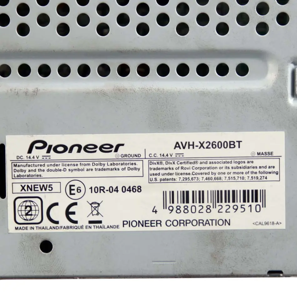 Pioneer CD DVD iPhone Bluetooth Audio Player Head Unit Touchscreen to with Part number AVH-X2600BT Pioneer CD DVD iPhone Bluetooth Audio Player Head Unit Touchscreen - SKU AVH-X2600BT - Part number AVH-X2600BT