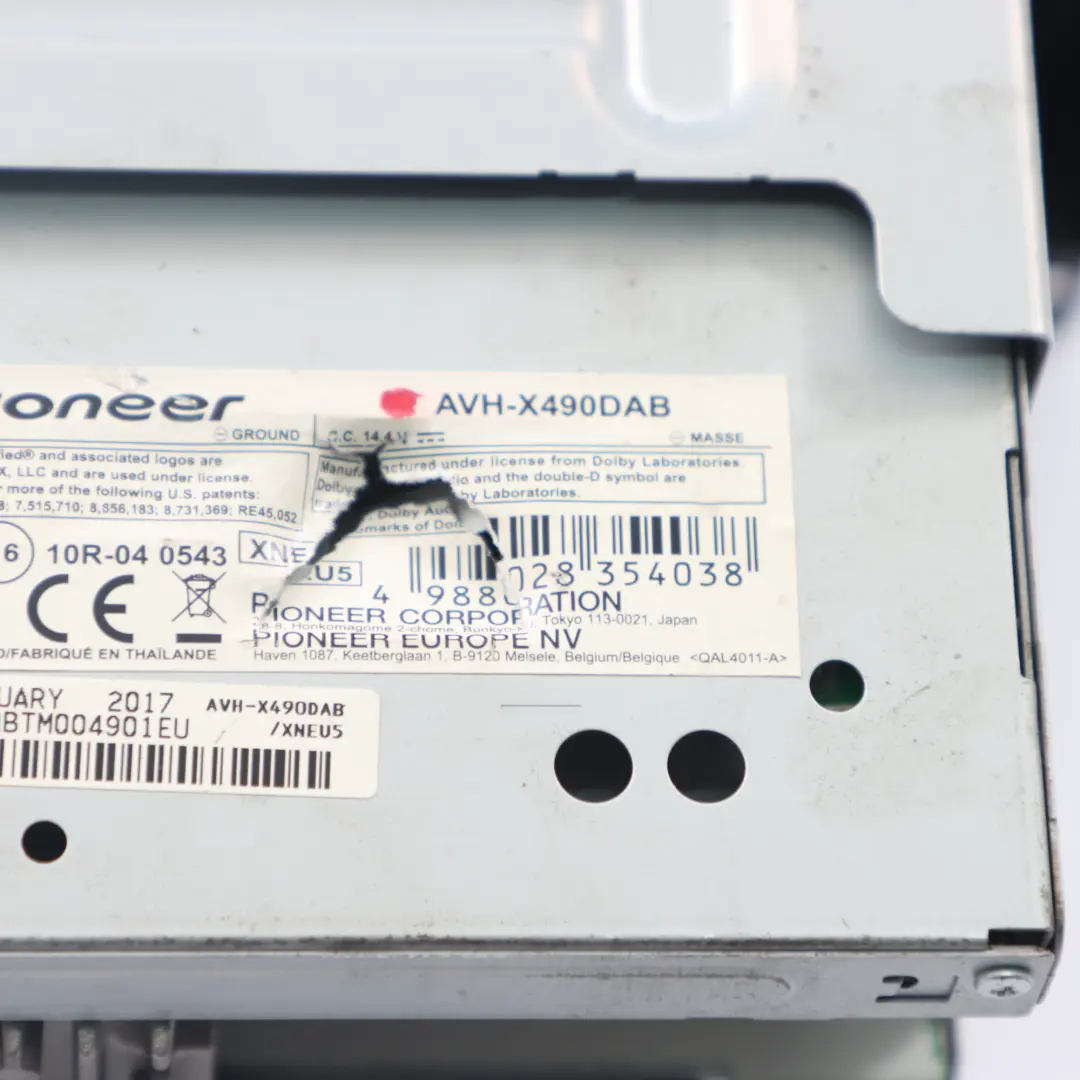 Genuine Pioneer CD DVD AUX iPhone Bluetooth Stereo Audio Player to with Part number AVH-X5500BT Genuine Pioneer CD DVD AUX iPhone Bluetooth Stereo Audio Player - SKU AVH-X490DAB - Part number AVH-X5500BT