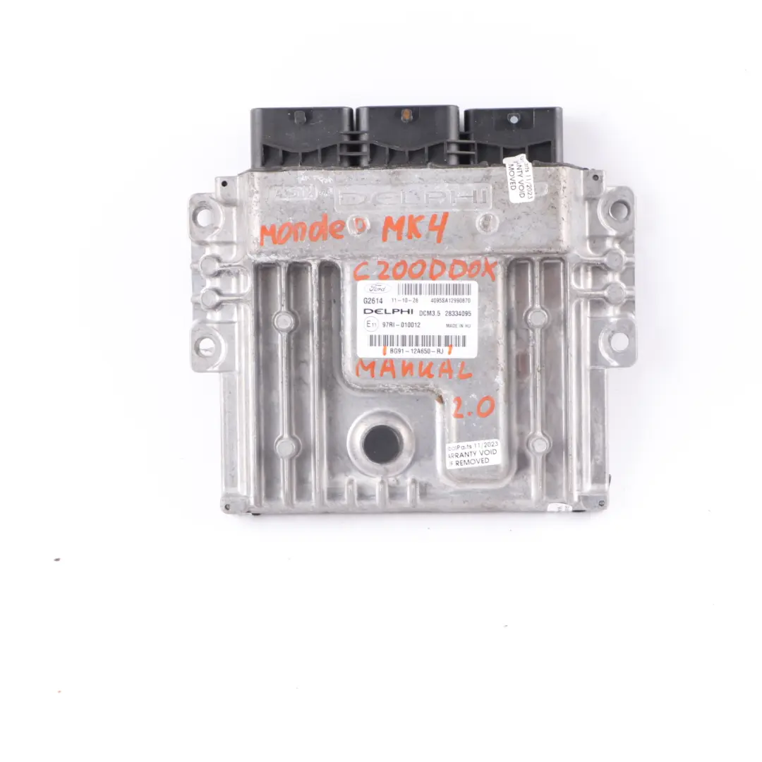 MK4 2.0 TDCi DW10C Engine Unit Module ECU BG91-12A650-RJ Manual to Ford Mondeo with Part number BG9112A650RJ Ford Mondeo MK4 2.0 TDCi DW10C Engine Unit Module ECU BG91-12A650-RJ Manual - SKU BG9112A650RJ - Part number BG9112A650RJ