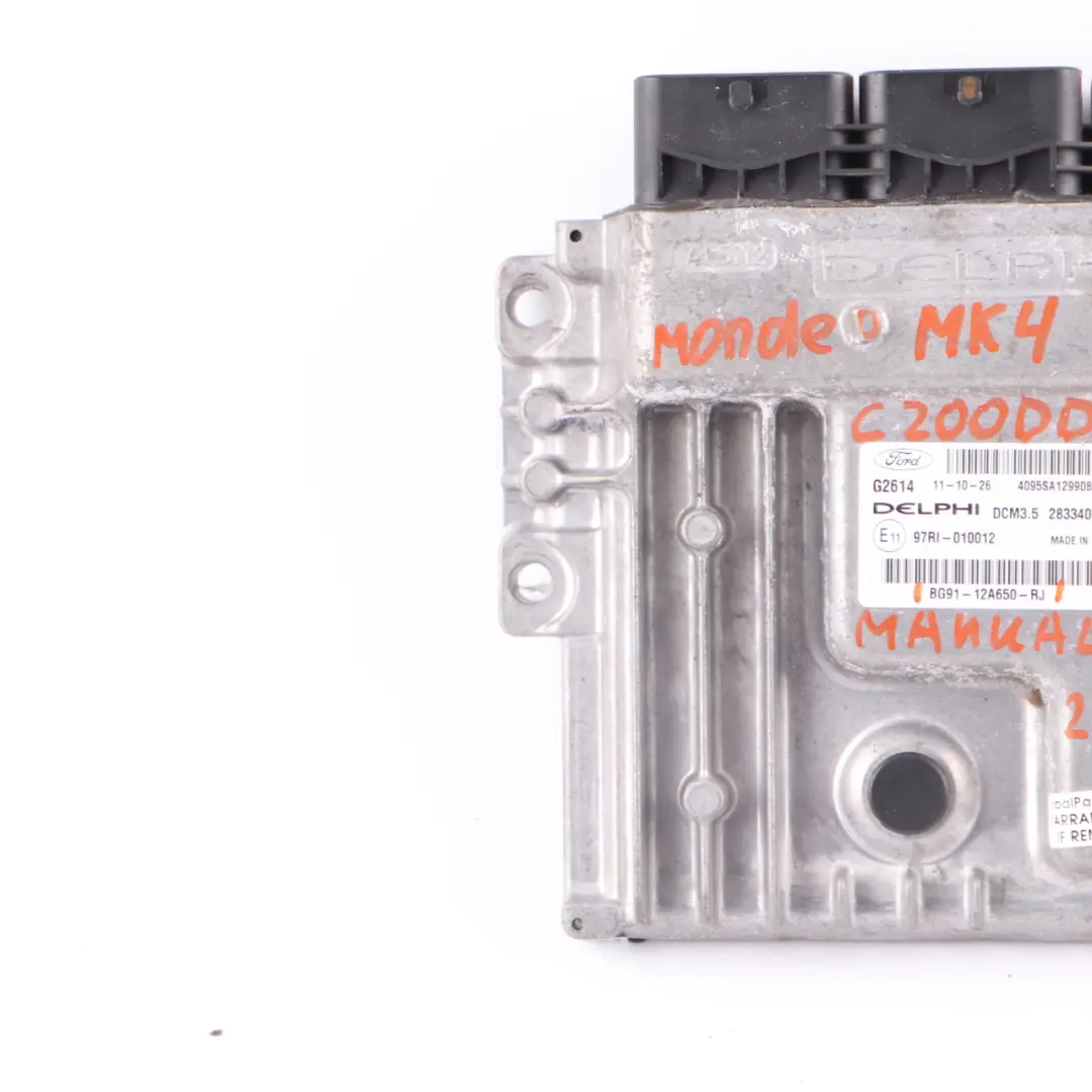 MK4 2.0 TDCi DW10C Engine Unit Module ECU BG91-12A650-RJ Manual to Ford Mondeo with Part number BG9112A650RJ Ford Mondeo MK4 2.0 TDCi DW10C Engine Unit Module ECU BG91-12A650-RJ Manual - SKU BG9112A650RJ - Part number BG9112A650RJ