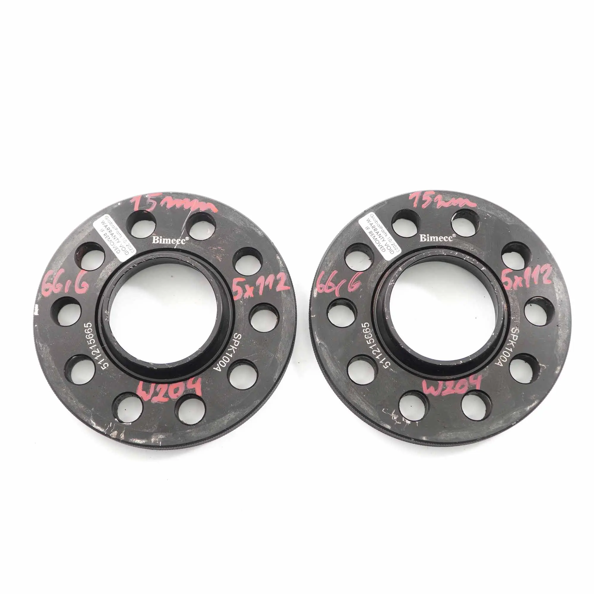Bimecc Espaciadores Llantas Aleación Calzos Mercedes W204 5x112 66,6mm 15mm