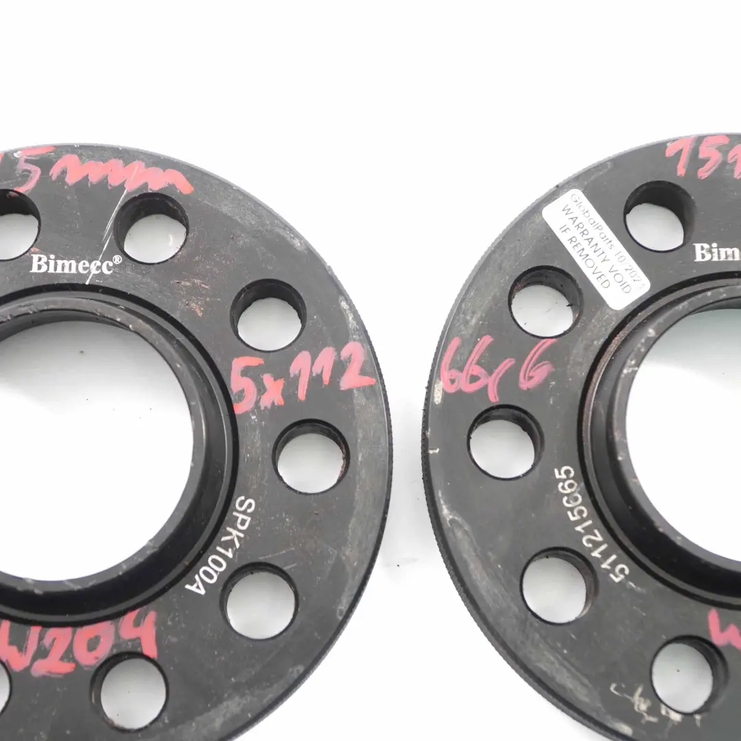 Mercedes Dystanse Podkładki 5x112 66,6mm 15mm - SKU Bimecc Mercedes Spacer Set 5x112 - Numer Części Bimecc Mercedes Spacer Set 5x112