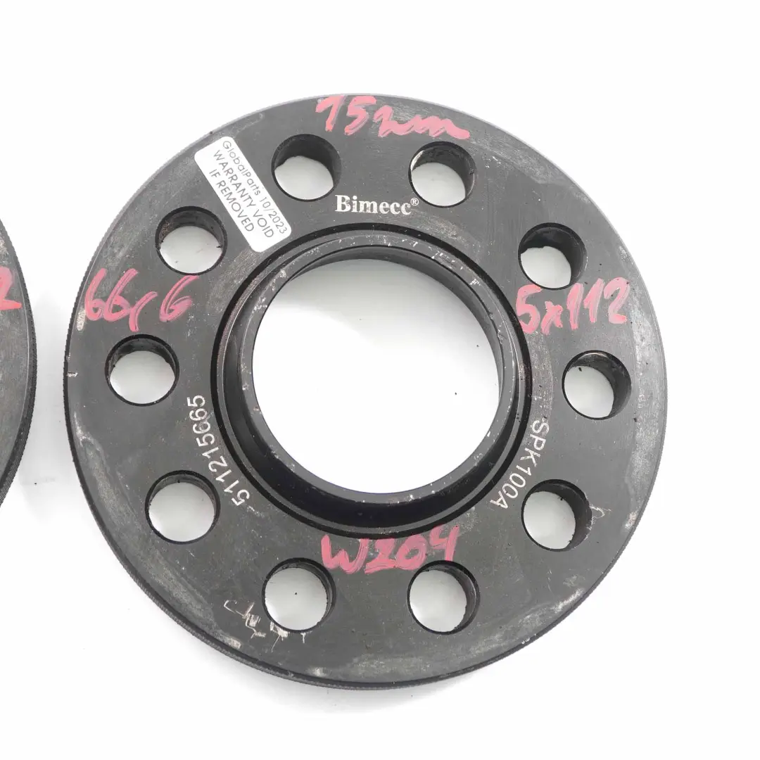Mercedes Dystanse Podkładki 5x112 66,6mm 15mm - SKU Bimecc Mercedes Spacer Set 5x112 - Numer Części Bimecc Mercedes Spacer Set 5x112