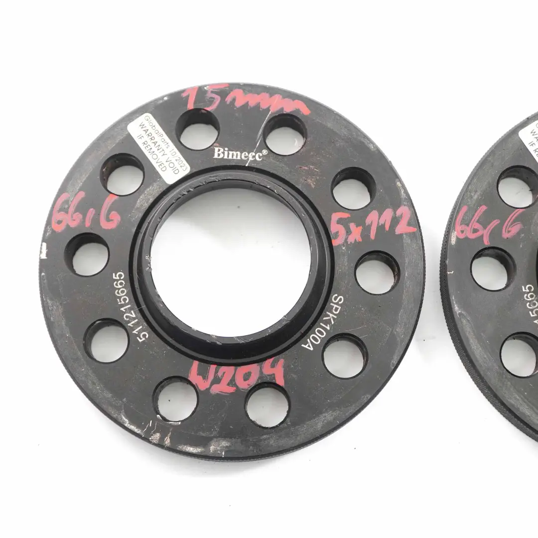 Bimecc Alloy Wheel Spacers Hubcentric Shims Mercedes W204 5x112 66,6mm 15mm - SKU Bimecc Mercedes Spacer Set 5x112 - Part number Bimecc Mercedes Spacer Set 5x112