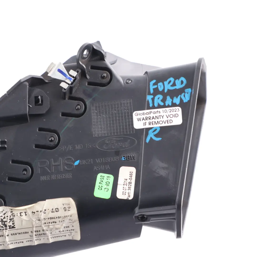 Ford Transit Custom MK8 Air Vent Dashboard Dash Nozzle Right O/S - SKU rhd-BK21V018B08BBW - Part number BK21V018B08BBW