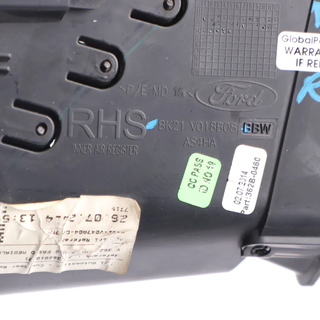 MK8 Air Vent Dashboard Dash Nozzle Right O/S to Ford Transit Custom with Part number BK21V018B08BBW Ford Transit Custom MK8 Air Vent Dashboard Dash Nozzle Right O/S - SKU rhd-BK21V018B08BBW - Part number BK21V018B08BBW