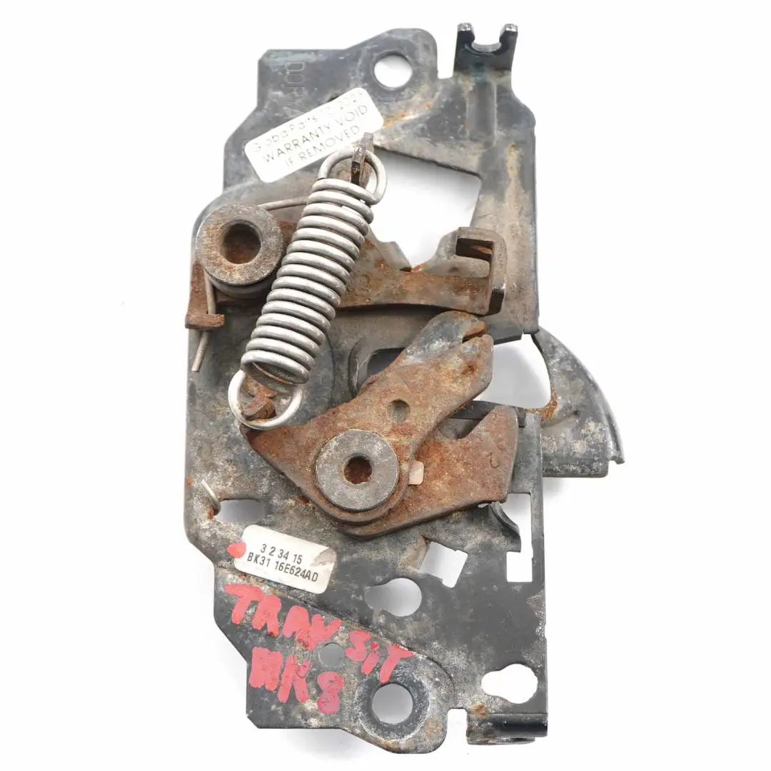 MK8 Bonnet Hood Lock Catch Latch Mechanism to Ford Transit Custom with Part number BK3116E624AD Ford Transit Custom MK8 Bonnet Hood Lock Catch Latch Mechanism - SKU BK3116E624AD - Part number BK3116E624AD