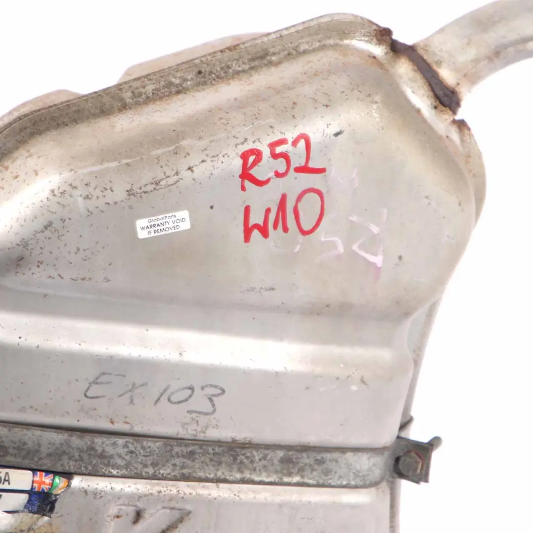 Exhaust Silencer Klarius Muffler Back Box Pipe Single Tip W10 to Mini R52 Rear with Part number BM355A Mini R52 Rear Exhaust Silencer Klarius Muffler Back Box Pipe Single Tip W10 - SKU BM355A - Part number BM355A