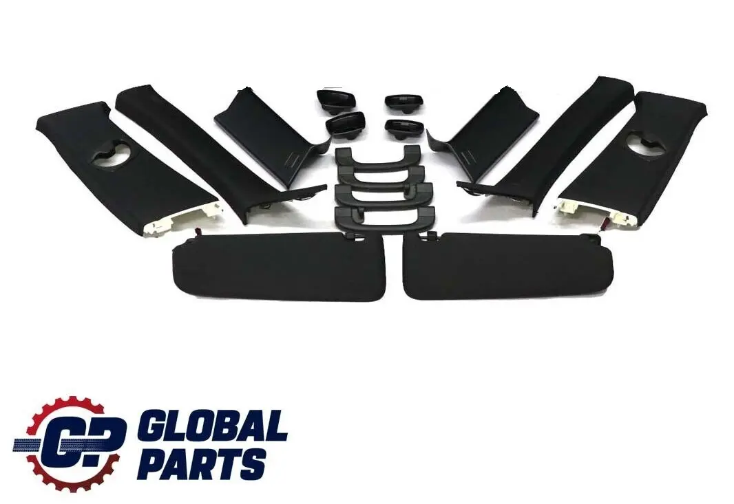 Headlining Pillars Handles Sun Visors Covers to BMW 3 Series M Sport Black with Part number E91 BMW 3 Series M Sport Black Headlining Pillars Handles Sun Visors Covers - SKU BMW E91 Touring Headlining Pillars Black - Part number E91