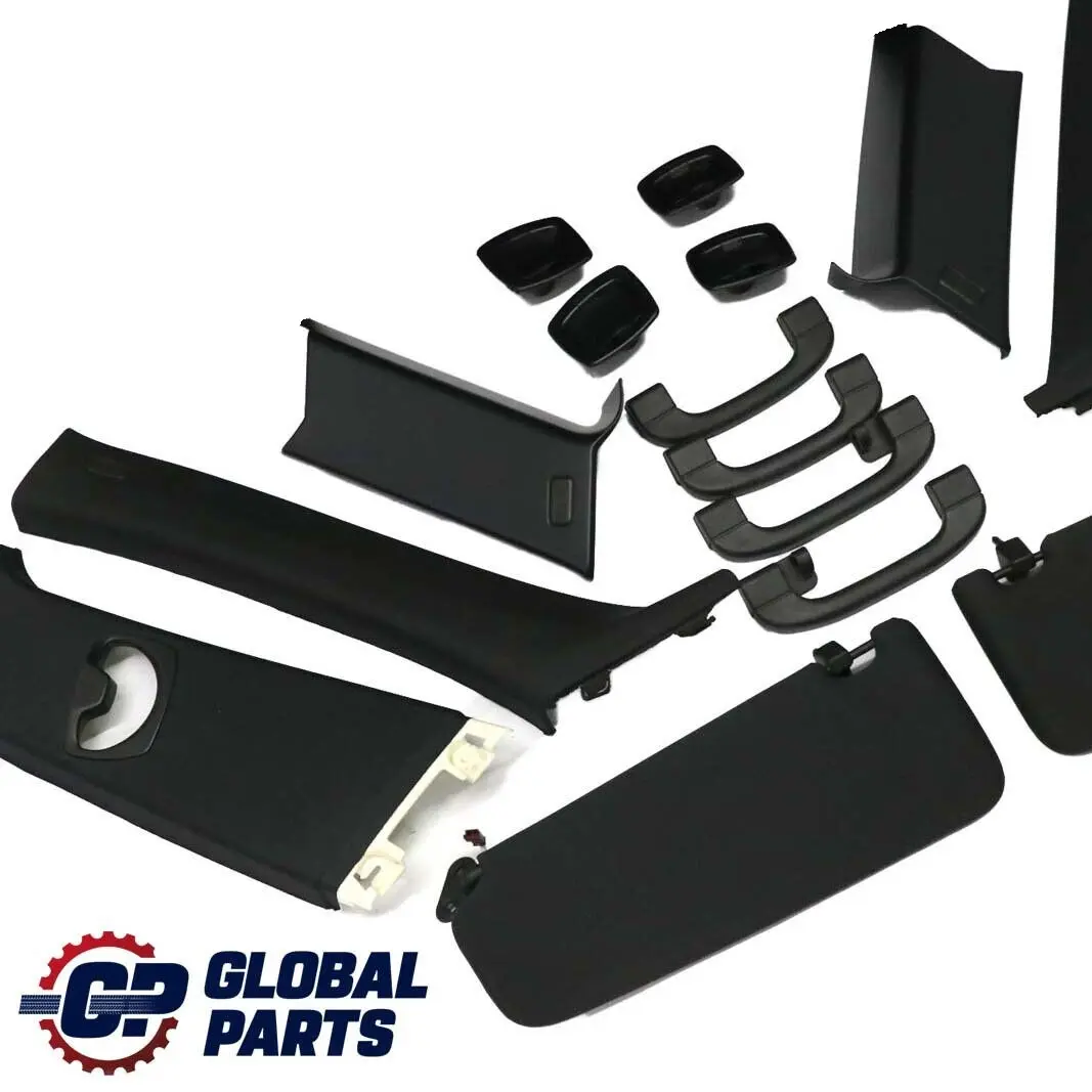 Headlining Pillars Handles Sun Visors Covers to BMW 3 Series M Sport Black with Part number E91 BMW 3 Series M Sport Black Headlining Pillars Handles Sun Visors Covers - SKU BMW E91 Touring Headlining Pillars Black - Part number E91