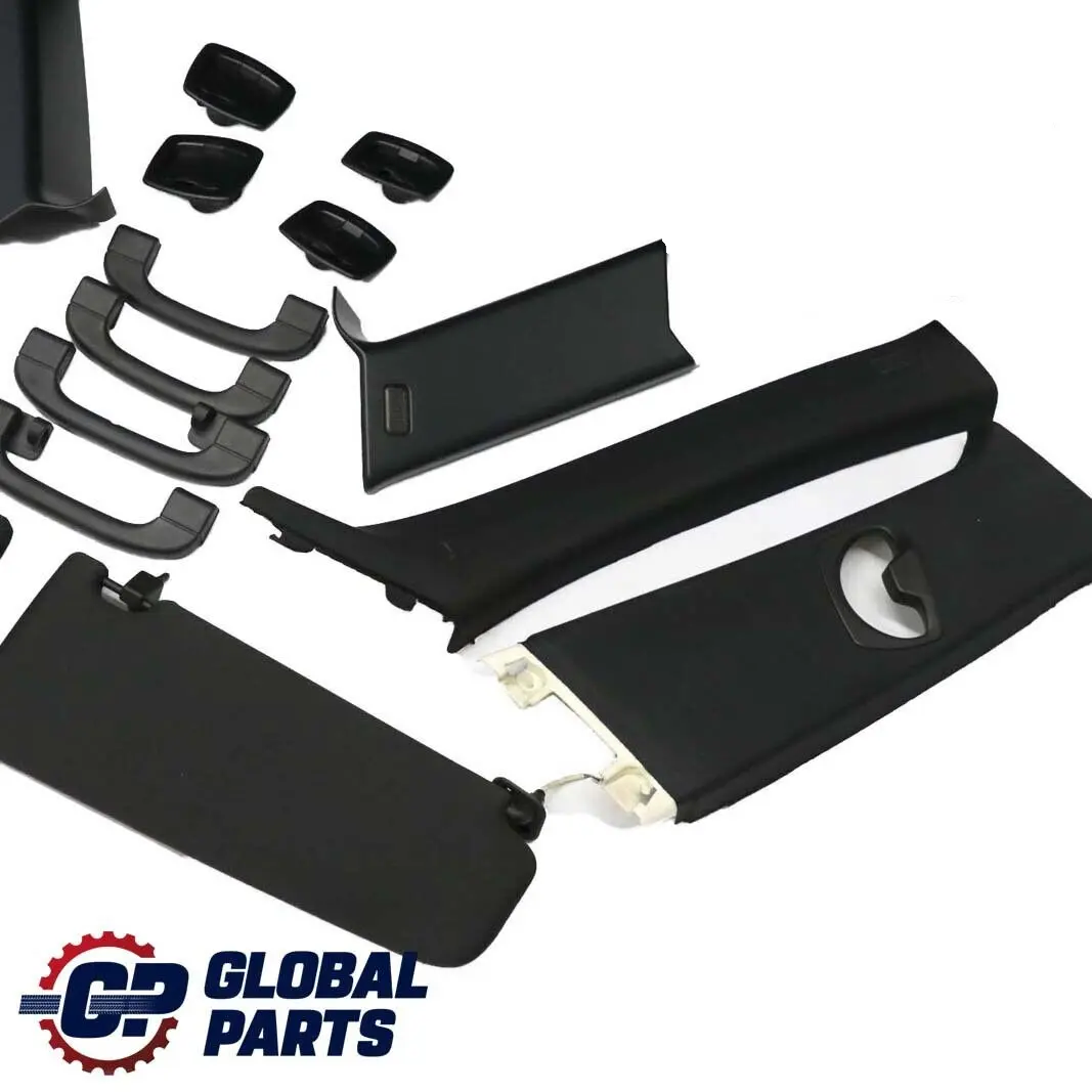 BMW 3 Series M Sport Black Headlining Pillars Handles Sun Visors Covers - SKU BMW E91 Touring Headlining Pillars Black - Part number E91