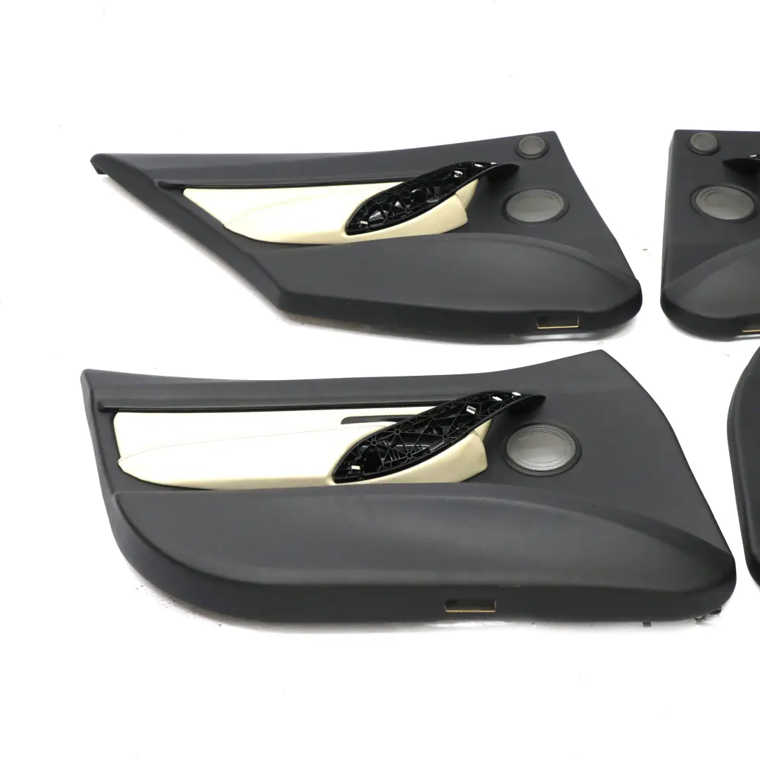 Puerta Trasera Delantera Tarjetas Forro Panel Cuero Individual Beige Set para BMW F30 con número de pieza 7279200 BMW F30 Puerta Trasera Delantera Tarjetas Forro Panel Cuero Individual Beige Set - SKU BMW F30 Door Cards Set - Número de pieza 7279200