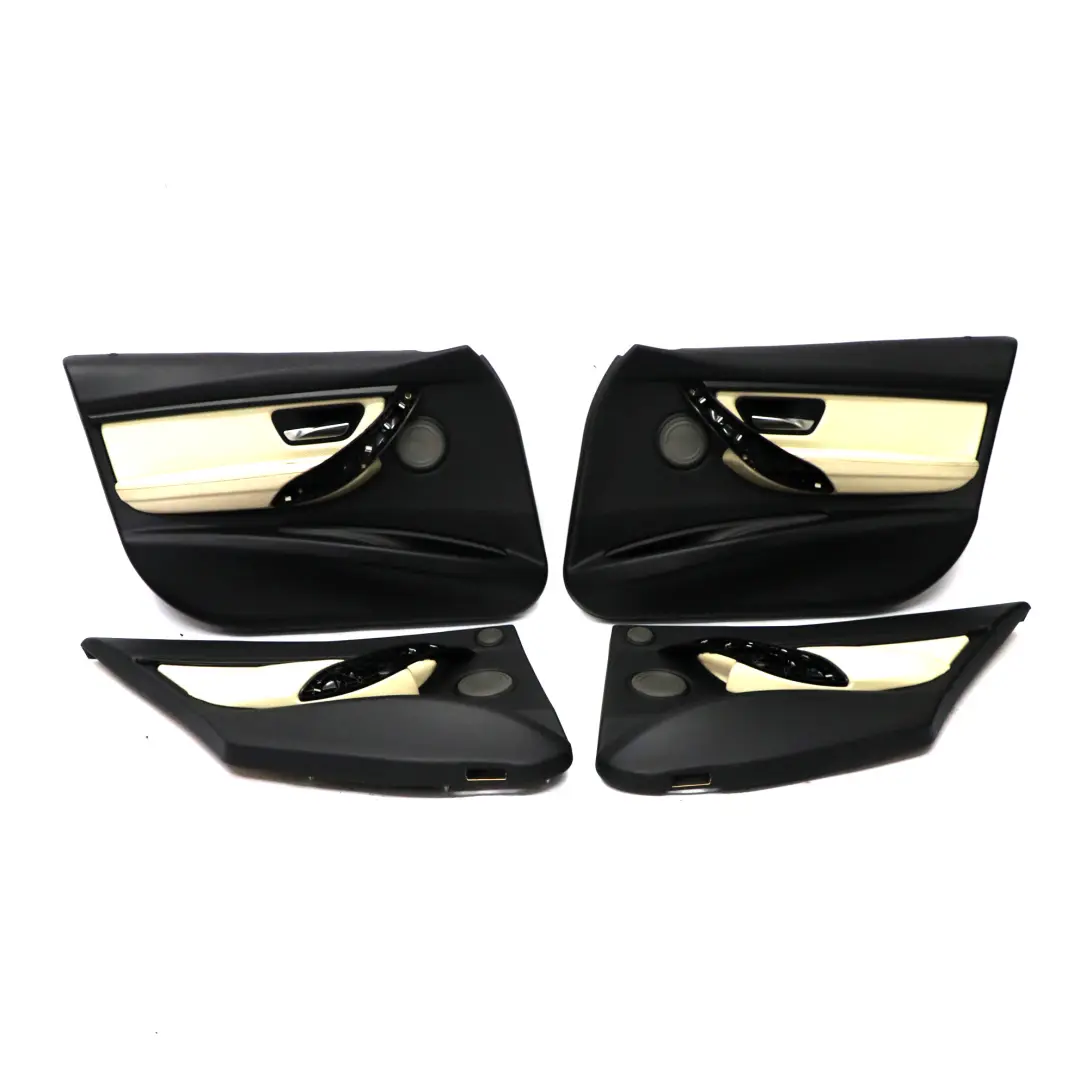 BMW F30 Vorne Hinten Tür Karten Verkleidung Panel Leder Individuell Beige Set - SKU BMW F30 Door Cards Set - Teilenummer 7279200