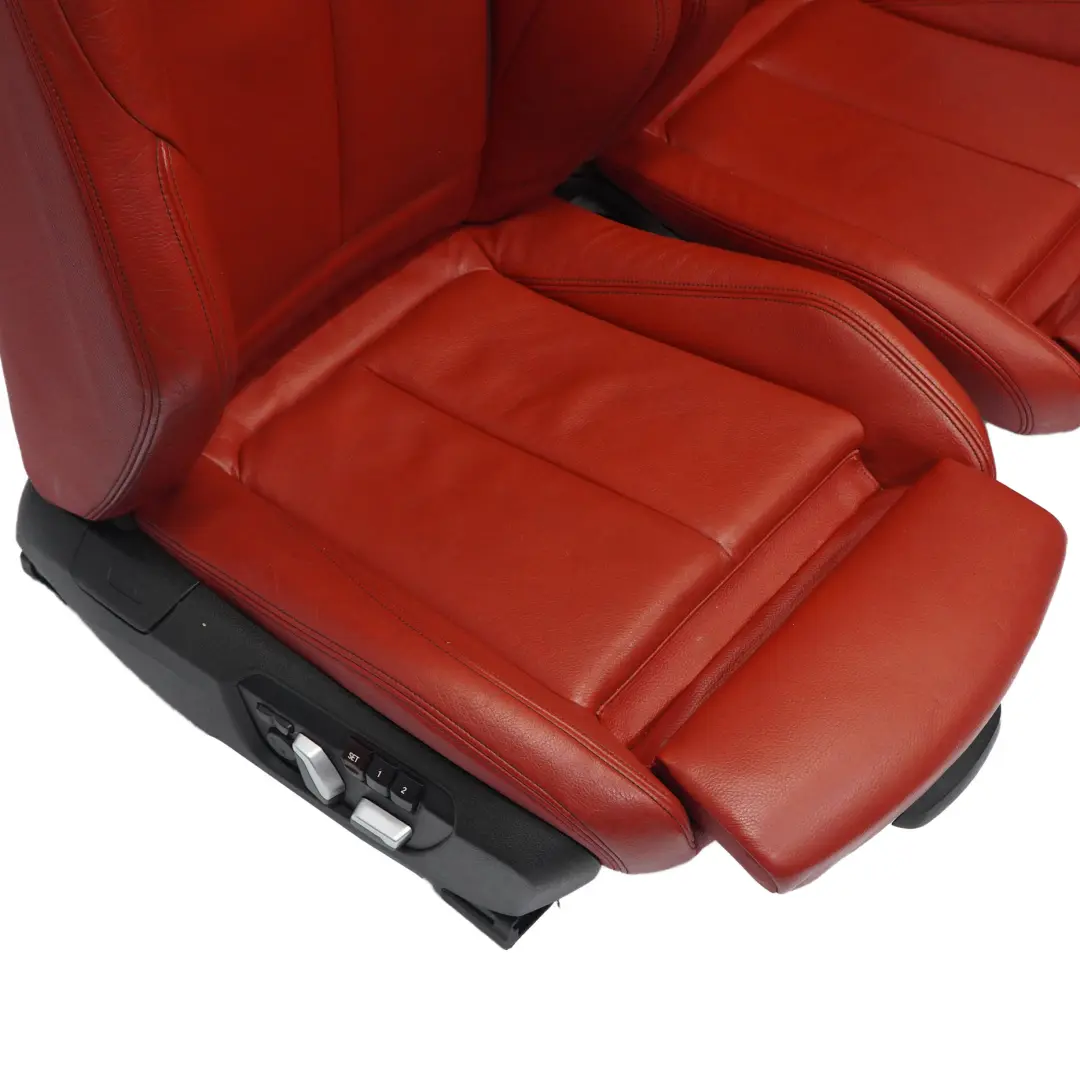 Leather Seats BMW F32 Heated Dakota Red Black Interior Front Left Right N/O/S to with Part number 7392472 Leather Seats BMW F32 Heated Dakota Red Black Interior Front Left Right N/O/S - SKU RHD-BMW-F32-FRONT-SEATS-DAKOTA-RED-LCL5 - Part number 7392472