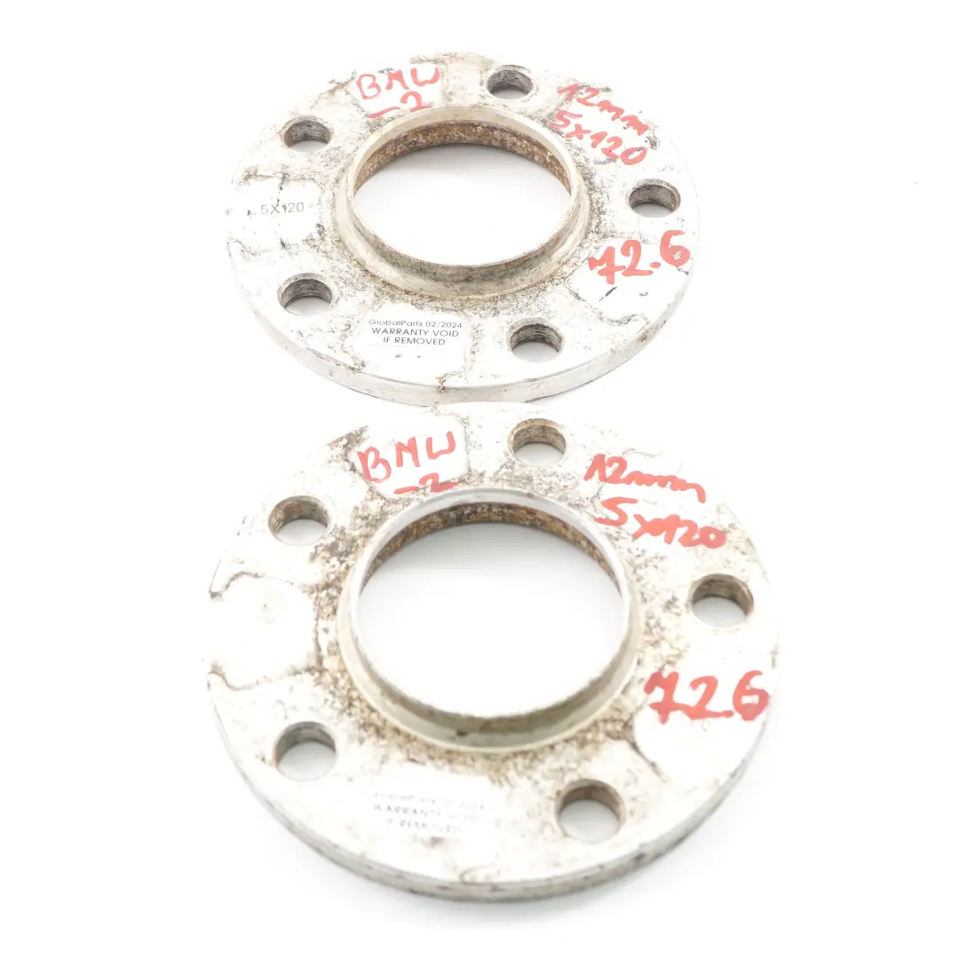  Alufelgen Distanzscheiben Nabenzentrierscheiben BMW 5x120 72.56mm 12mm - SKU BMW Spacer Set 5x120-2 - Teilenummer BMW Spacer Set 5x120