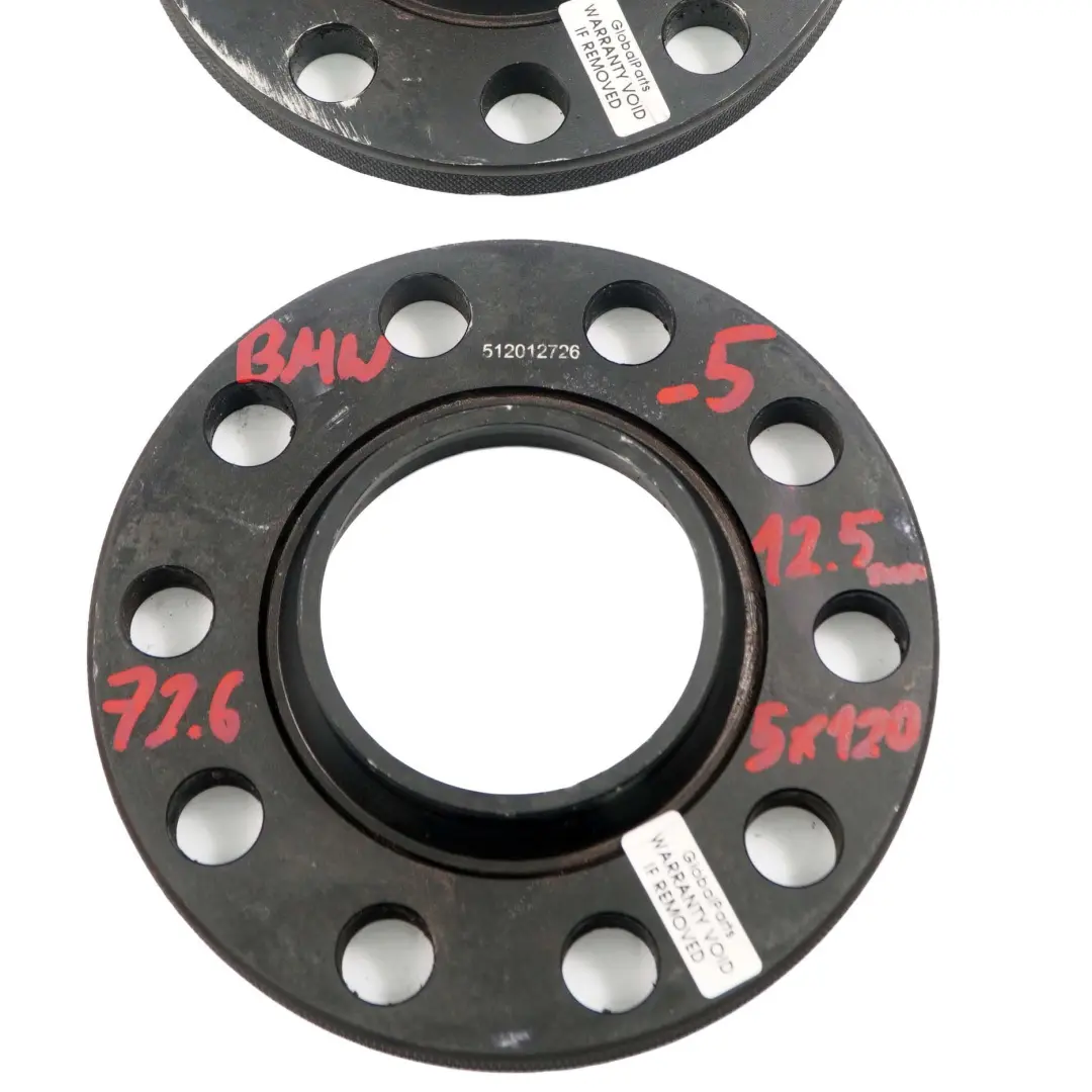  Alloy Wheel Spacers Hubcentric Shims BMW 5x120 72.56mm 12,5mm - SKU BMW Spacer Set 5x120-5 - Part number BMW Spacer Set 5x120
