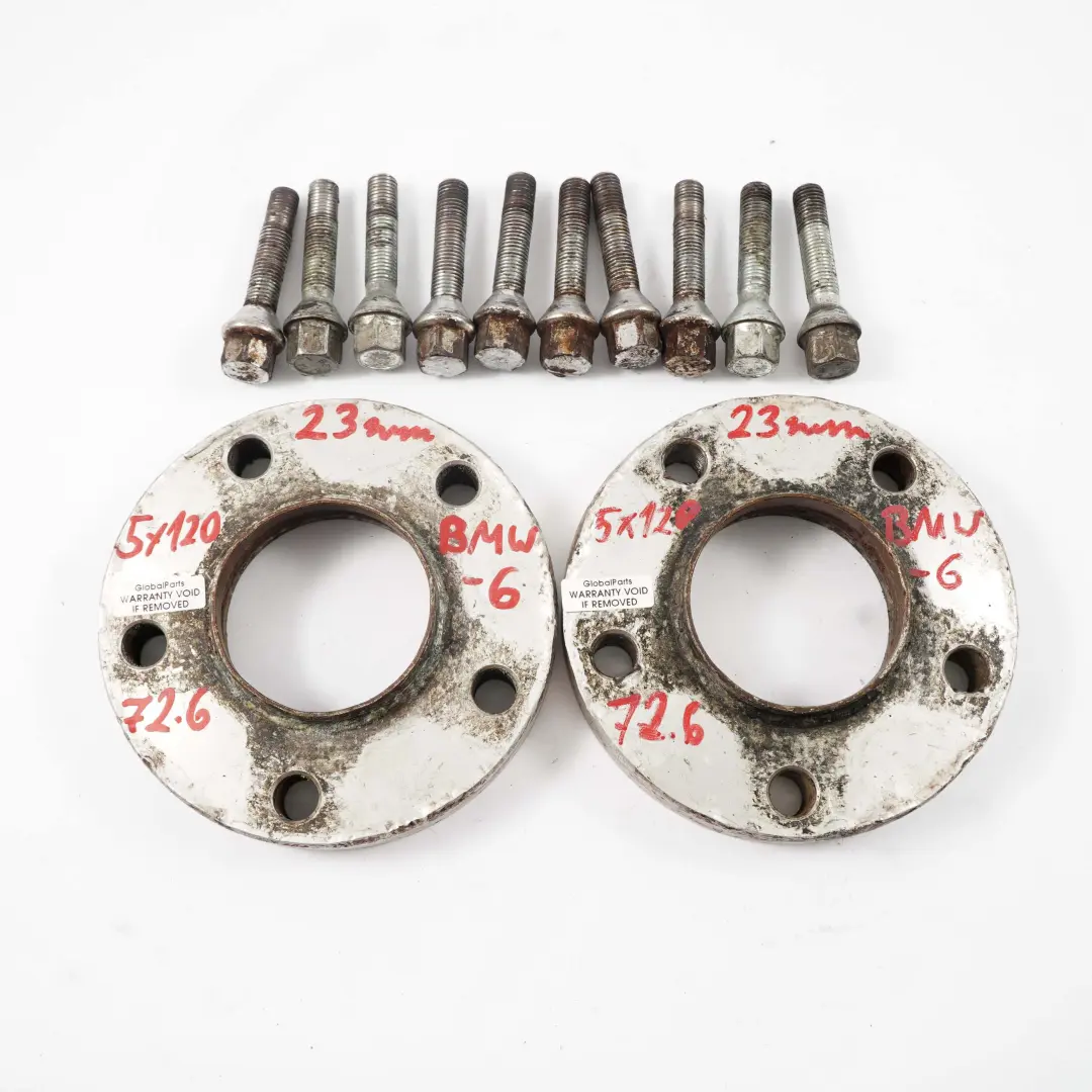BMW Dystanse Podkładki 5x120 72.56mm 23mm + Śruby - SKU BMW Spacer Set 5x120-6 - Numer Części BMW Spacer Set 5x120