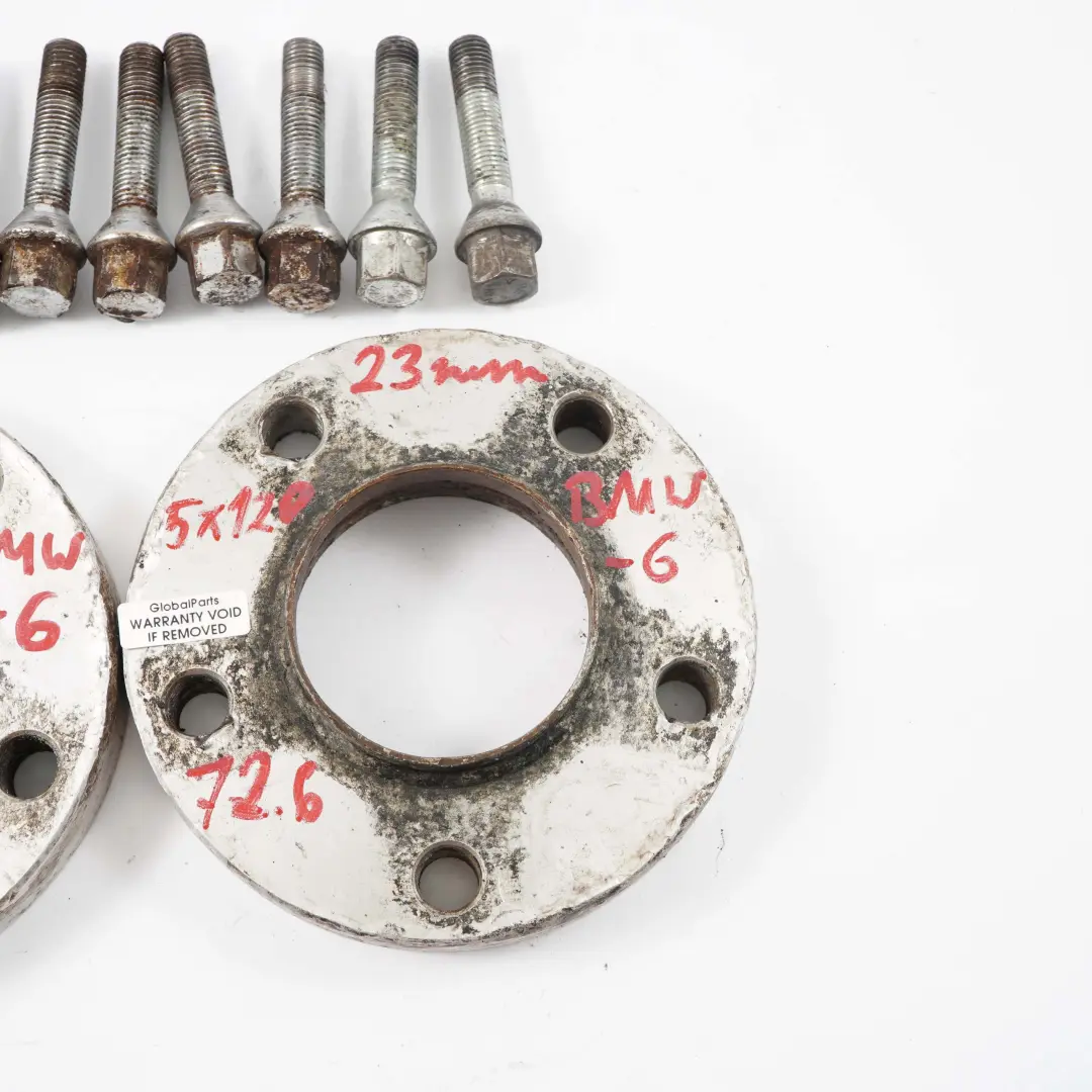 Spurverbreiterung Distanzscheiben Set 5x120 72.56mm 23mm + Schrauben für BMW mit Teilenummer BMW Spacer Set 5x120 BMW Spurverbreiterung Distanzscheiben Set 5x120 72.56mm 23mm + Schrauben - SKU BMW Spacer Set 5x120-6 - Teilenummer BMW Spacer Set 5x120