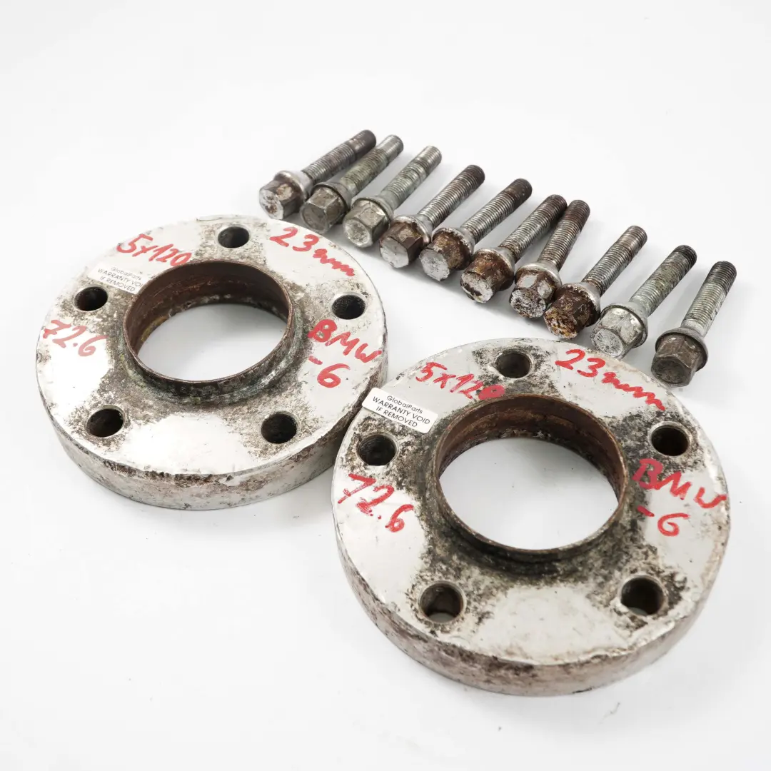 BMW Dystanse Podkładki 5x120 72.56mm 23mm + Śruby - SKU BMW Spacer Set 5x120-6 - Numer Części BMW Spacer Set 5x120