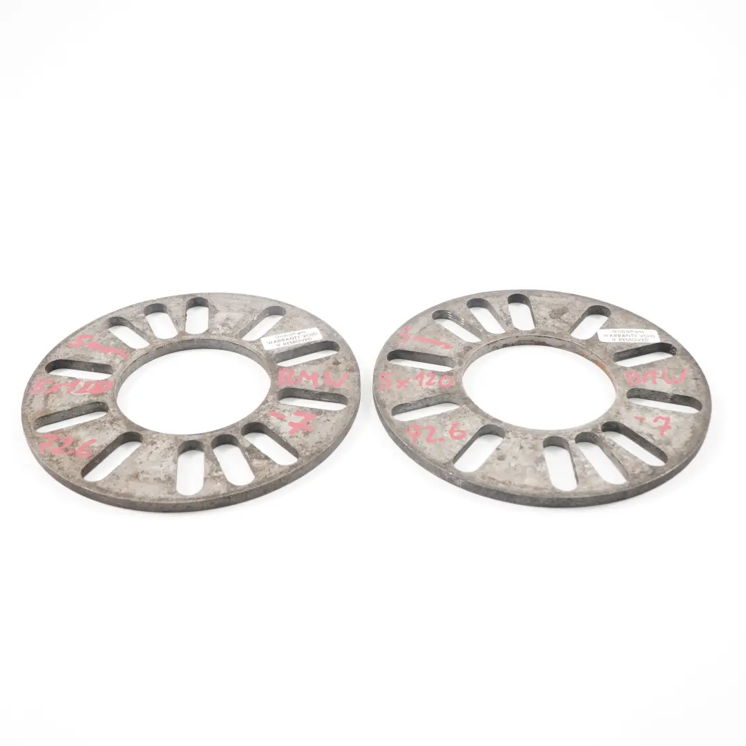  Alloy Wheel Spacers Hubcentric Shims BMW 5x120 72.56mm 5mm - SKU BMW Spacer Set 5x120-7 - Part number BMW Spacer Set 5x120