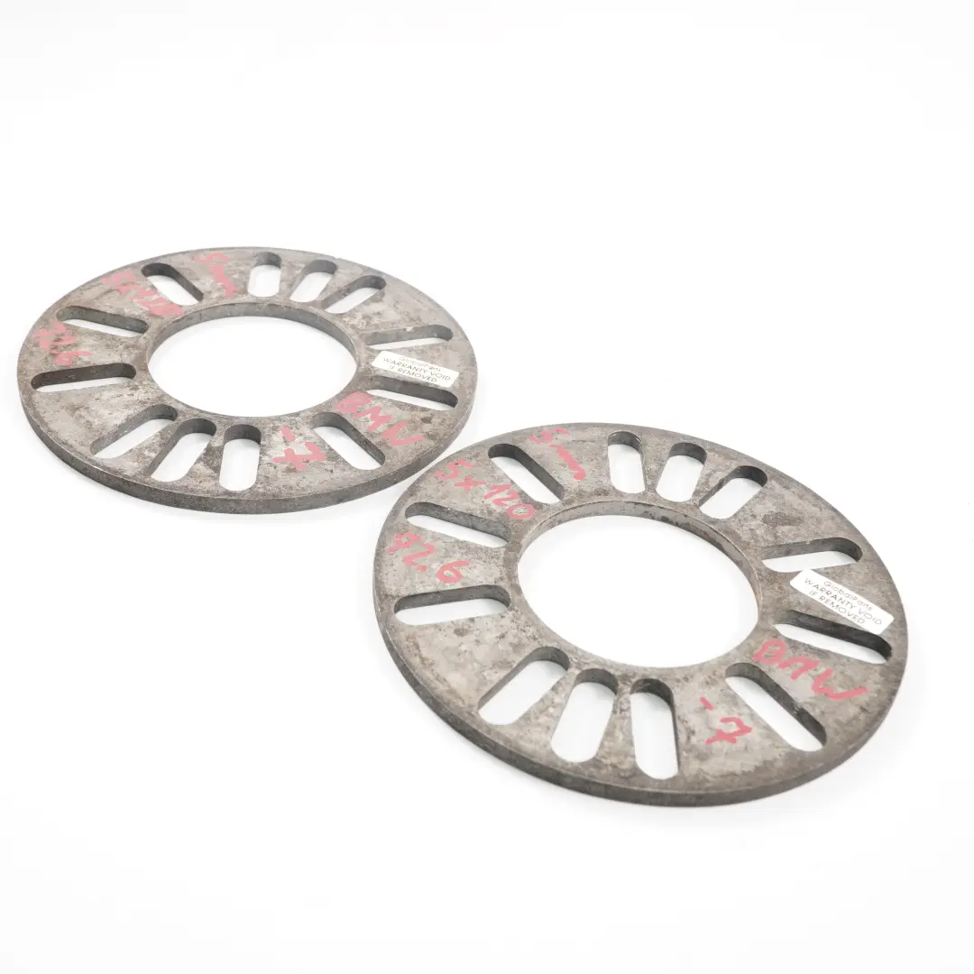  Alloy Wheel Spacers Hubcentric Shims BMW 5x120 72.56mm 5mm - SKU BMW Spacer Set 5x120-7 - Part number BMW Spacer Set 5x120