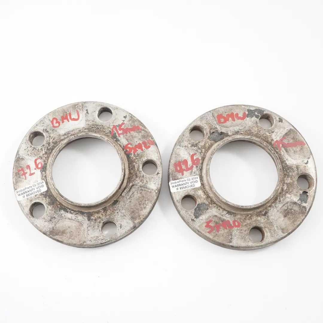BMW Spurverbreiterung Distanzscheiben Set 5x120 72.56mm 15mm - SKU BMW-Spacer-Set-5x120 - Teilenummer BMW Spacer Set 5x120