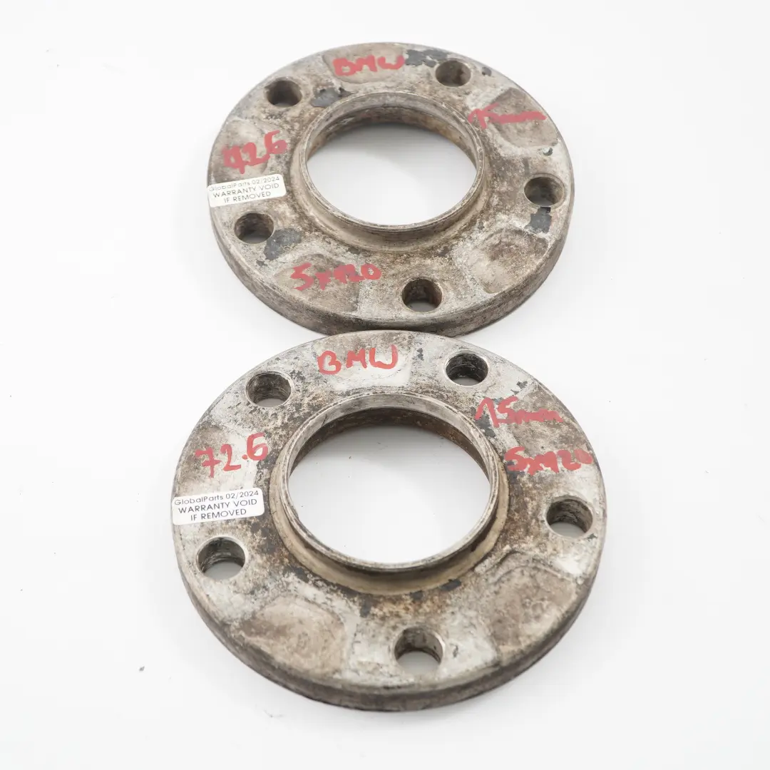  Distanziali ruota in lega Spessori mozzo BMW 5x120 72,56 mm 15 mm - SKU BMW-Spacer-Set-5x120 - Numero di parte BMW Spacer Set 5x120