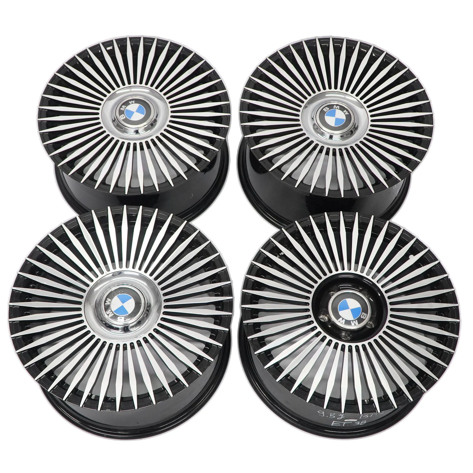 BMW E90 E91 Complete Set 4x Wheel Alloy Rims Black 19" 9.5J ET:38 VIA