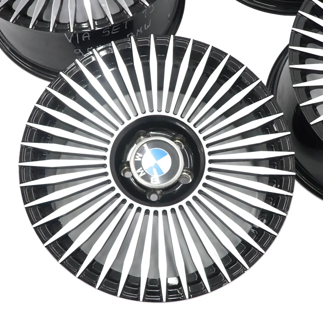 Komplett Satz 4X Leichtmetall Felgen Schwarz 19" 9,5J ET:38 VIA für BMW E90 E91 mit Teilenummer VIA SET 18 BMW E90 E91 Komplett Satz 4X Leichtmetall Felgen Schwarz 19" 9,5J ET:38 VIA - SKU BMW-VIA-SET-19-95J - Teilenummer VIA SET 18