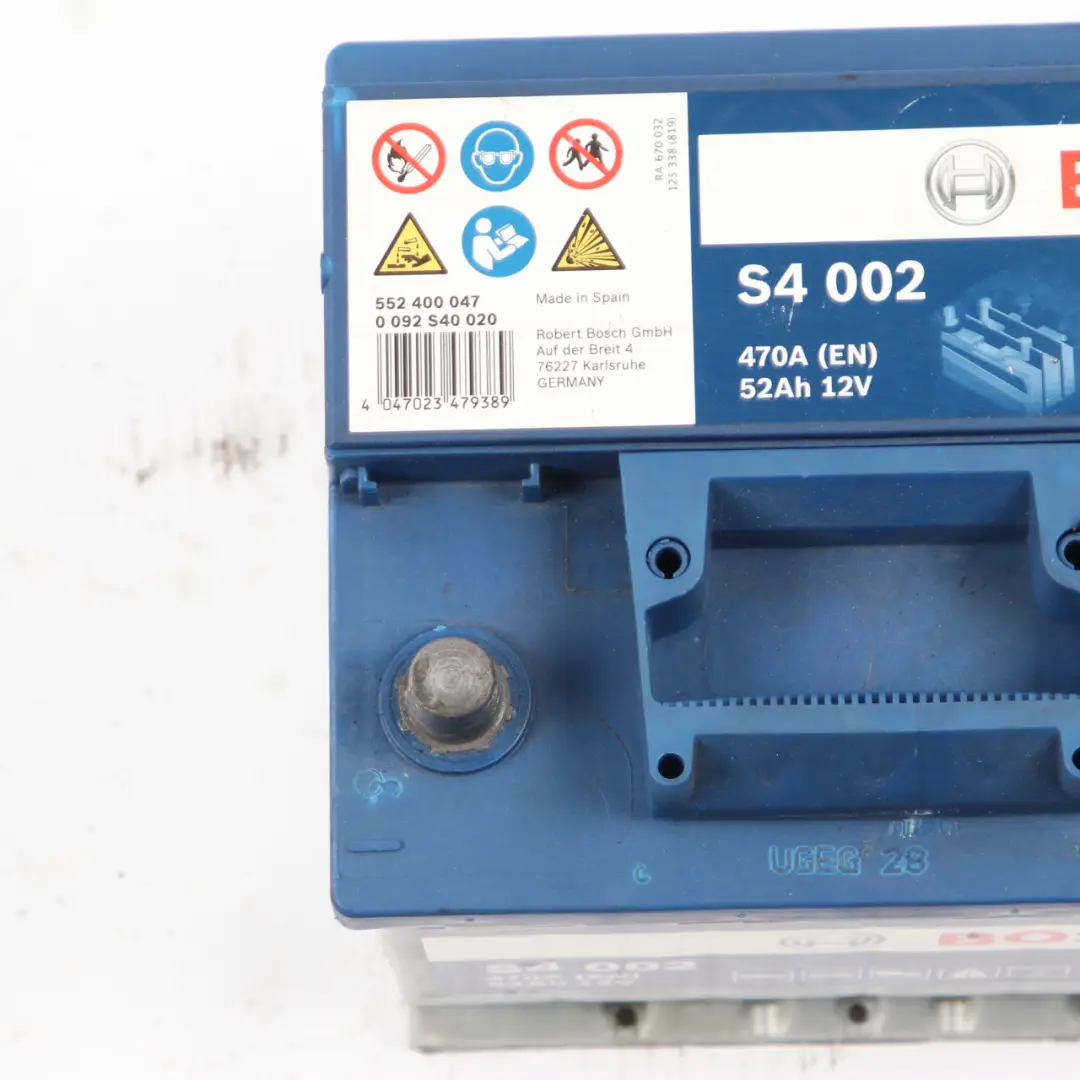 Bosch S4 002 Accumulator Battery 52Ah 470A 12V to with Part number Bosch S4 002 52Ah Accumulator Bosch S4 002 Accumulator Battery 52Ah 470A 12V - SKU Bosch S4 002 52Ah Accumulator - Part number Bosch S4 002 52Ah Accumulator