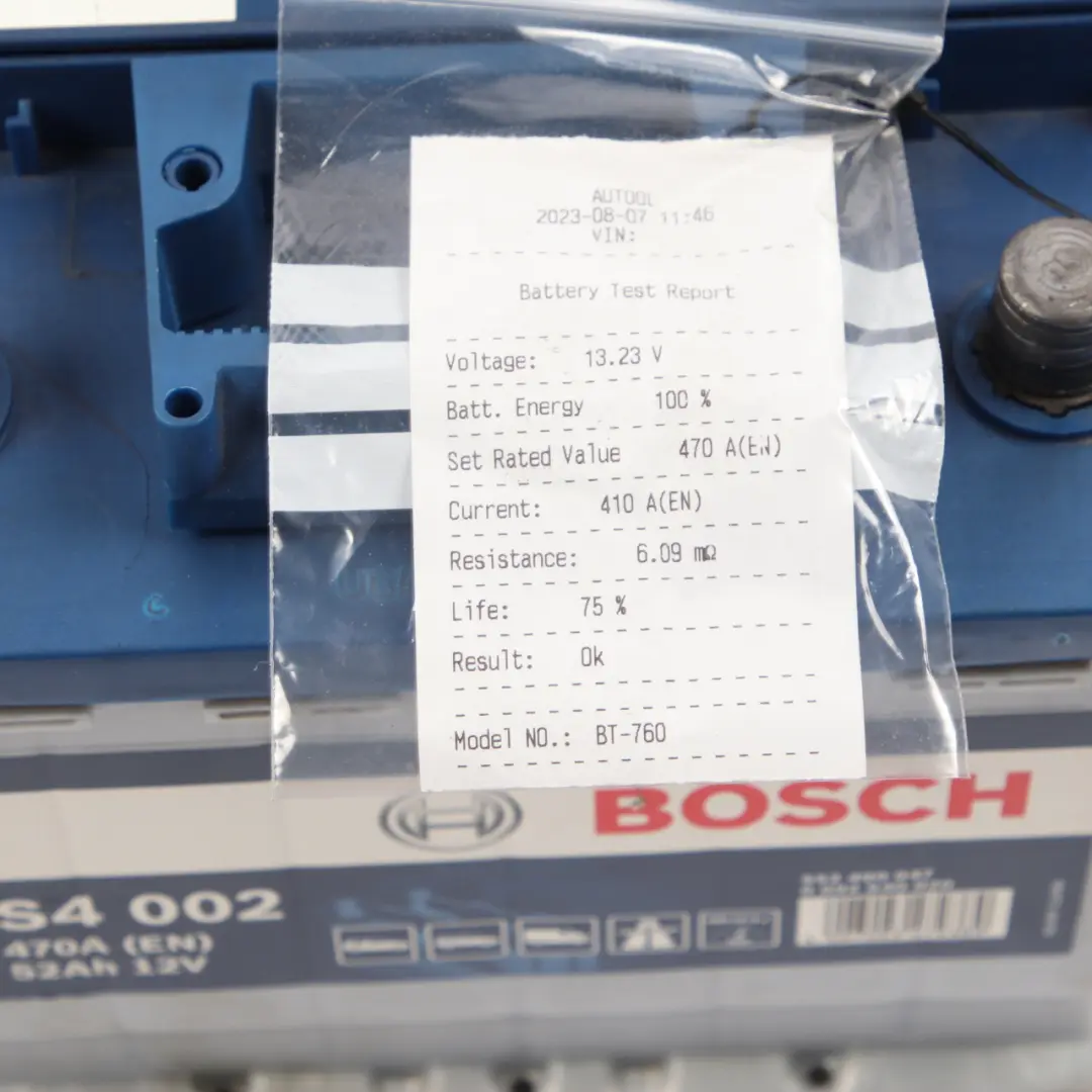  Bosch S4 002 Accumulator Battery 52Ah 470A 12V - SKU Bosch S4 002 52Ah Accumulator - Part number Bosch S4 002 52Ah Accumulator