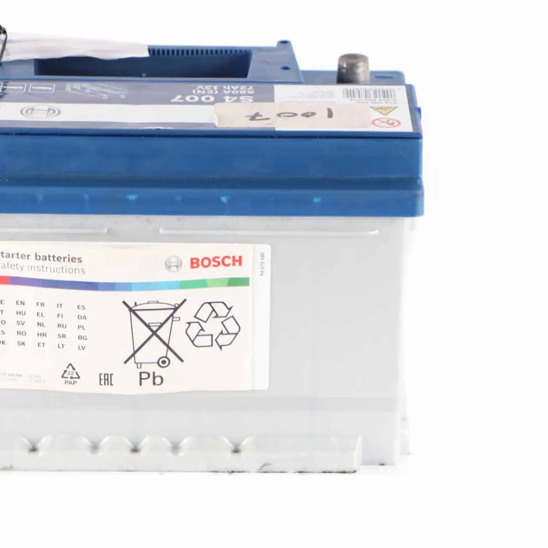 Bosch S4 007 Accumulator Battery 72Ah 680A 12V to with Part number Bosch S4 007 72Ah Accumulator Bosch S4 007 Accumulator Battery 72Ah 680A 12V - SKU Bosch S4 007 72Ah Accumulator-1 - Part number Bosch S4 007 72Ah Accumulator