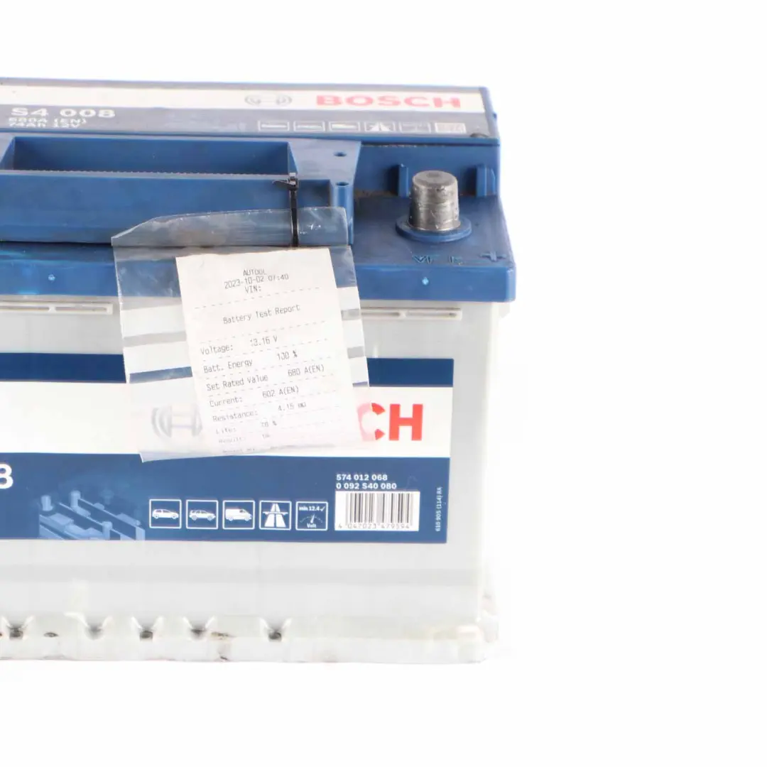  Bosch S4 008 Accumulator Battery 74Ah 680A 12V - SKU Bosch S4 008 74Ah Accumulator-2 - Part number Bosch S4 008 74Ah Accumulator