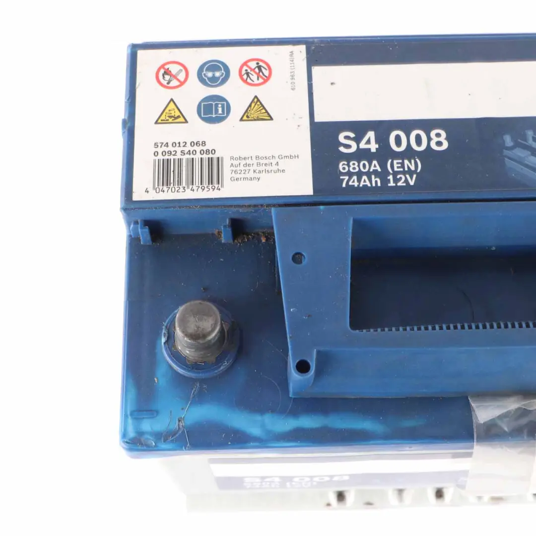 Bosch S4 008 Accumulator Battery 74Ah 680A 12V to with Part number Bosch S4 008 74Ah Accumulator Bosch S4 008 Accumulator Battery 74Ah 680A 12V - SKU Bosch S4 008 74Ah Accumulator-2 - Part number Bosch S4 008 74Ah Accumulator