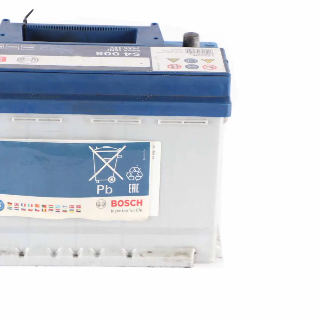 Bosch S4 008 Accumulator Battery 74Ah 680A 12V to with Part number Bosch S4 008 74Ah Accumulator Bosch S4 008 Accumulator Battery 74Ah 680A 12V - SKU Bosch S4 008 74Ah Accumulator-2 - Part number Bosch S4 008 74Ah Accumulator