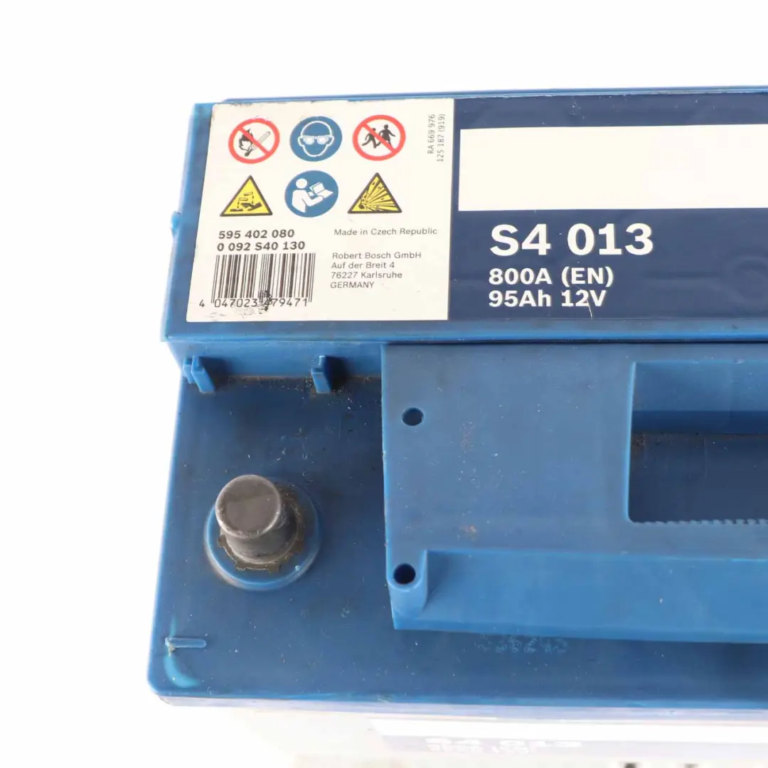 Bosch S4 013 Accumulator Battery 95Ah 800A 12V to with Part number Bosch S4 013 95Ah Accumulator Bosch S4 013 Accumulator Battery 95Ah 800A 12V - SKU Bosch S4 013 95Ah Accumulator - Part number Bosch S4 013 95Ah Accumulator