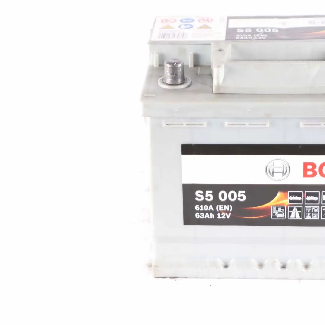 Bosch S5 005 Accumulator Battery 63Ah 610A 12V to with Part number Bosch S5 005 63Ah Accumulator Bosch S5 005 Accumulator Battery 63Ah 610A 12V - SKU Bosch S5 005 63Ah Accumulator - Part number Bosch S5 005 63Ah Accumulator