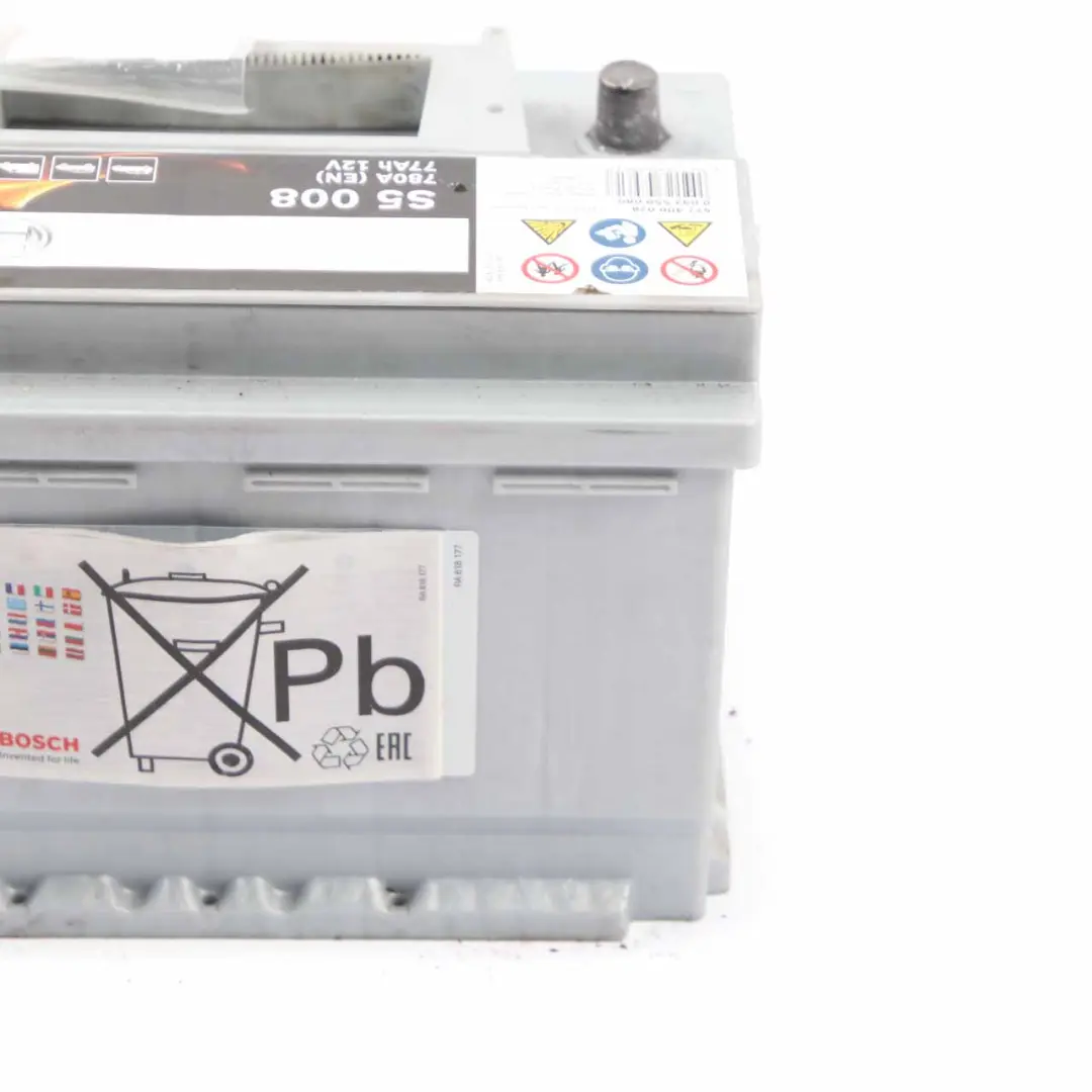  Bosch S5 008 Accumulator Battery 77Ah 780A 12V - SKU Bosch S5 008 77Ah Accumulator - Part number Bosch S5 008 77Ah Accumulator