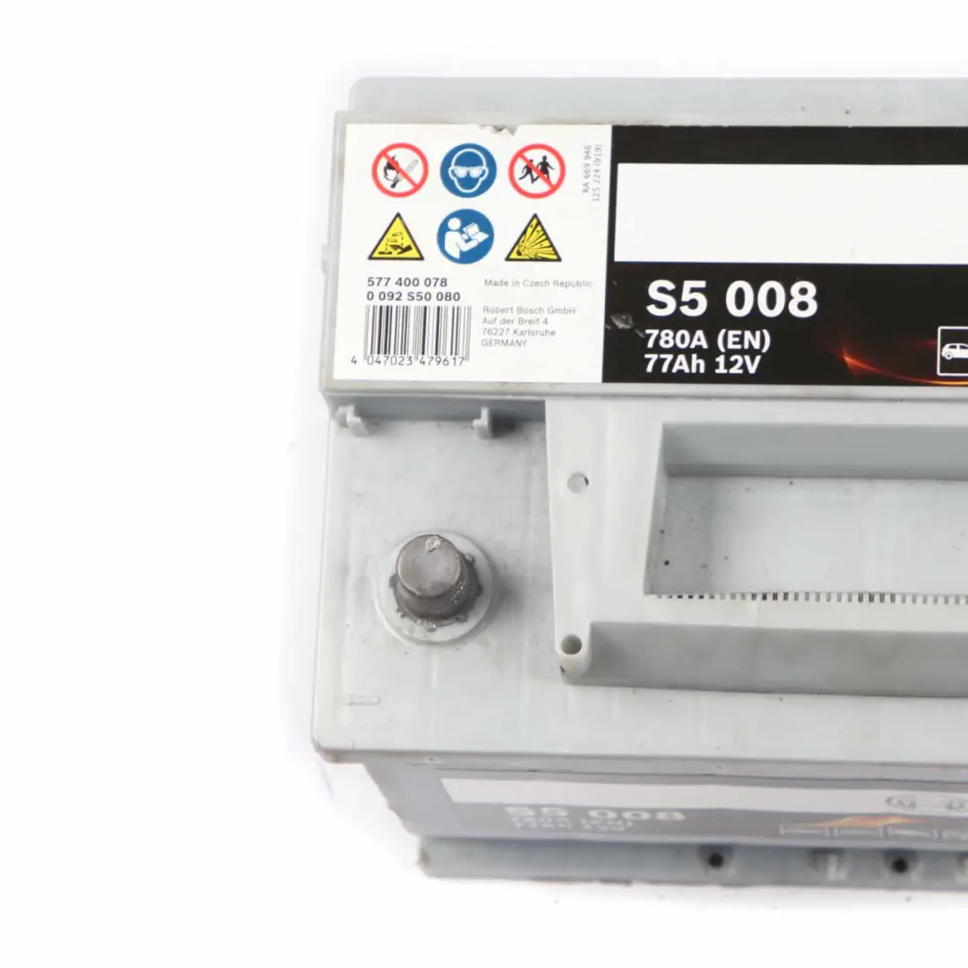 Bosch S5 008 Accumulator Battery 77Ah 780A 12V to with Part number Bosch S5 008 77Ah Accumulator Bosch S5 008 Accumulator Battery 77Ah 780A 12V - SKU Bosch S5 008 77Ah Accumulator - Part number Bosch S5 008 77Ah Accumulator