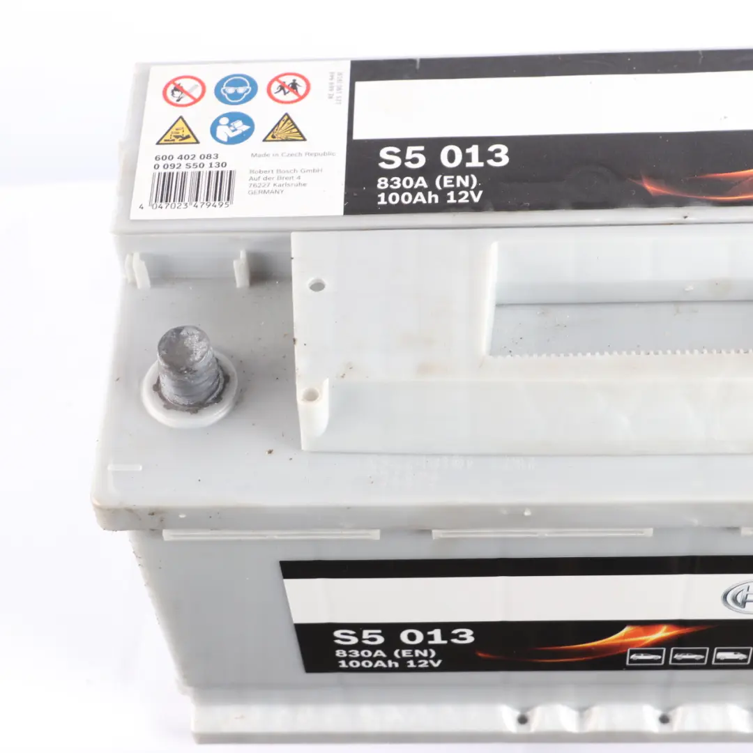 Bosch S5 013 Accumulator Battery 100Ah 830A 12V to with Part number Bosch S5 013 100Ah Accumulator Bosch S5 013 Accumulator Battery 100Ah 830A 12V - SKU Bosch S5 013 100Ah Accumulator - Part number Bosch S5 013 100Ah Accumulator